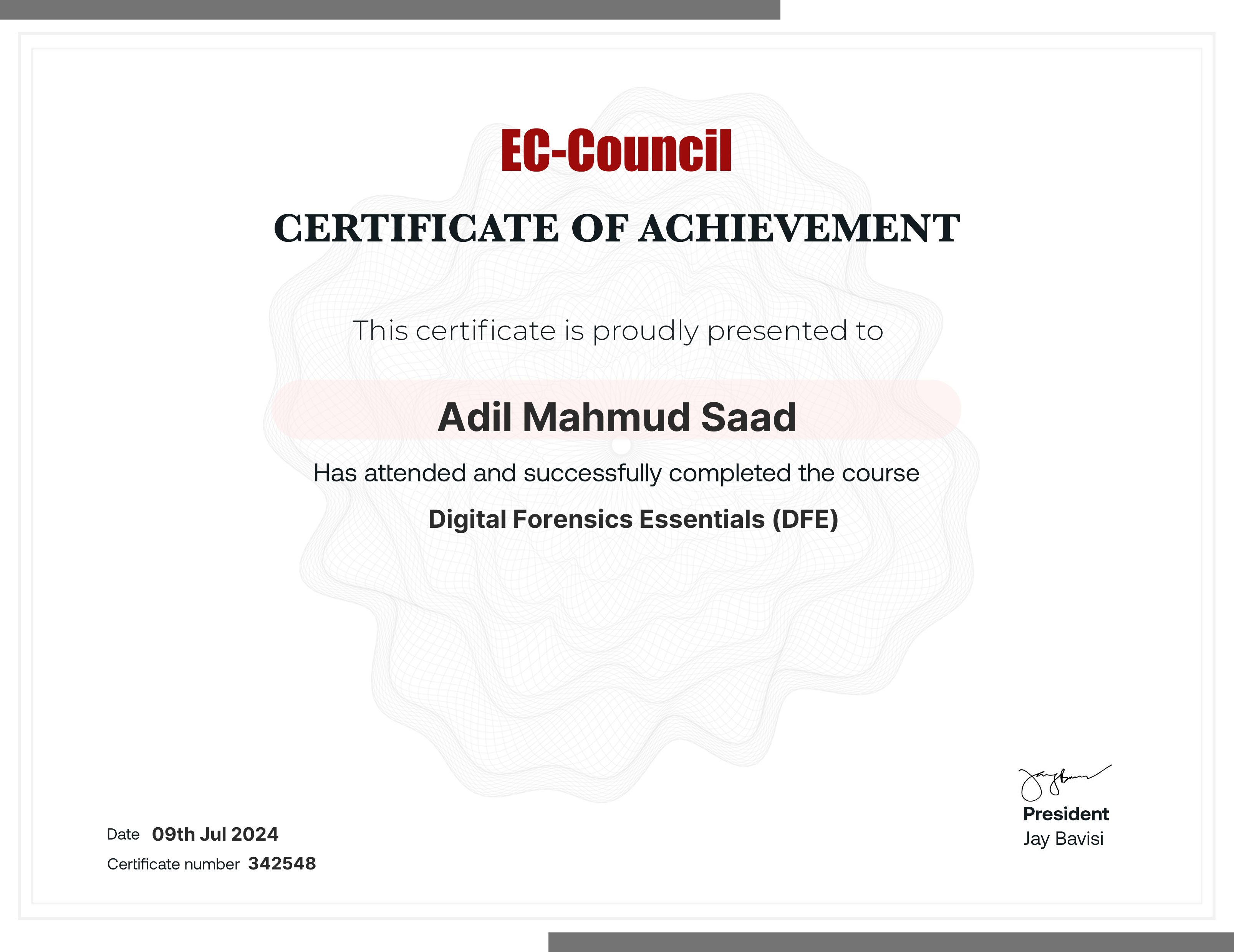 certificate