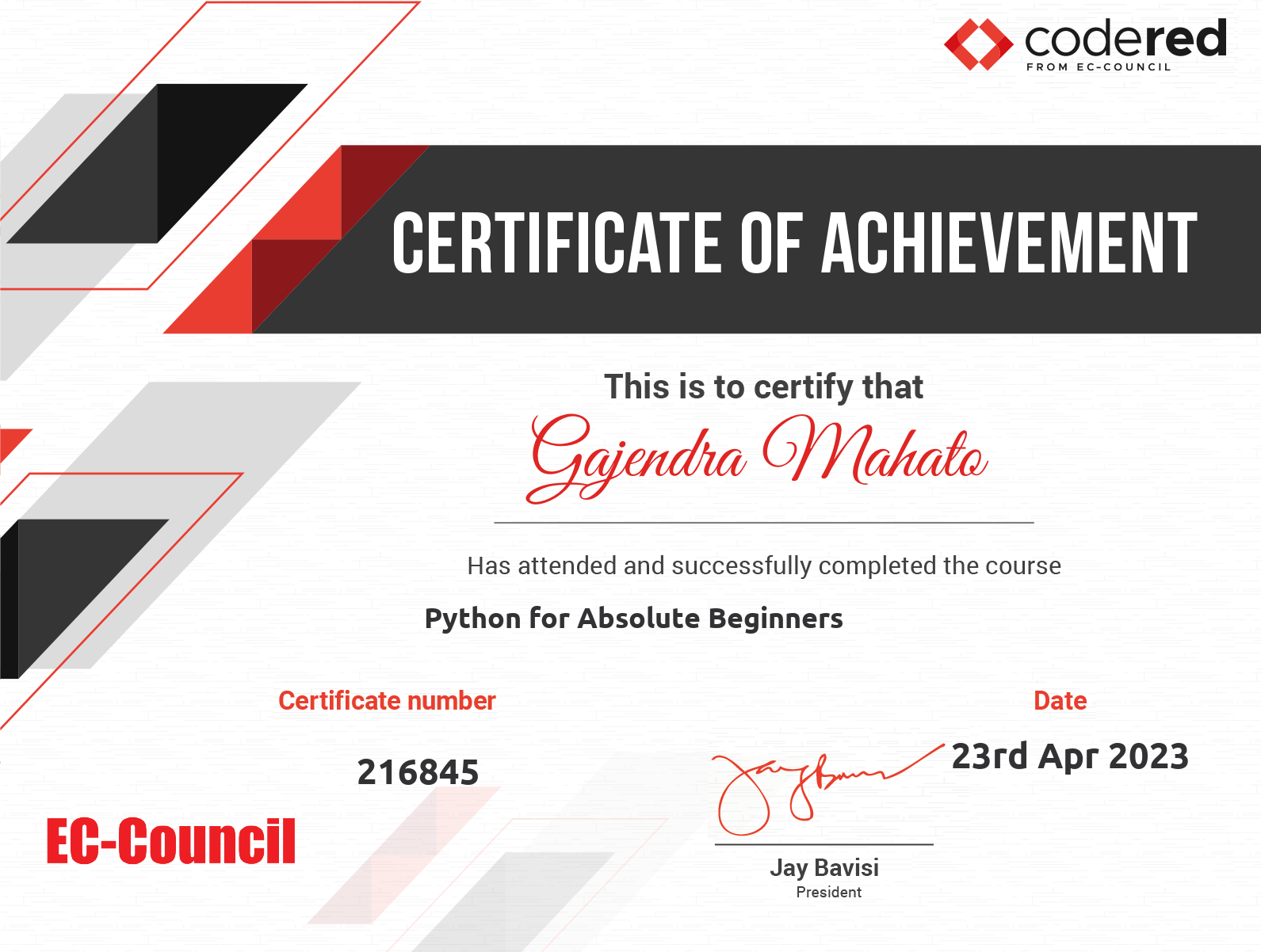 certificate