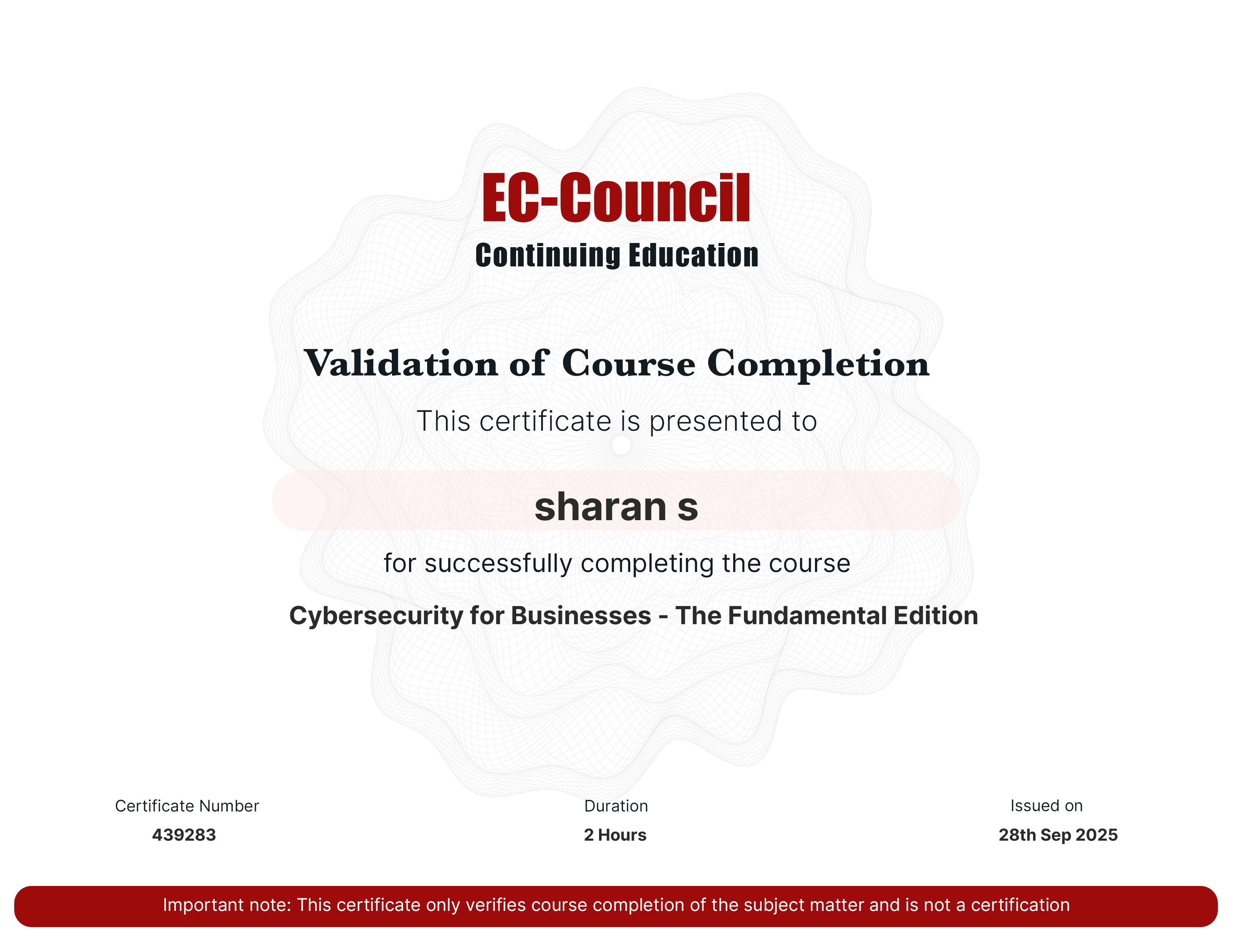 certificate
