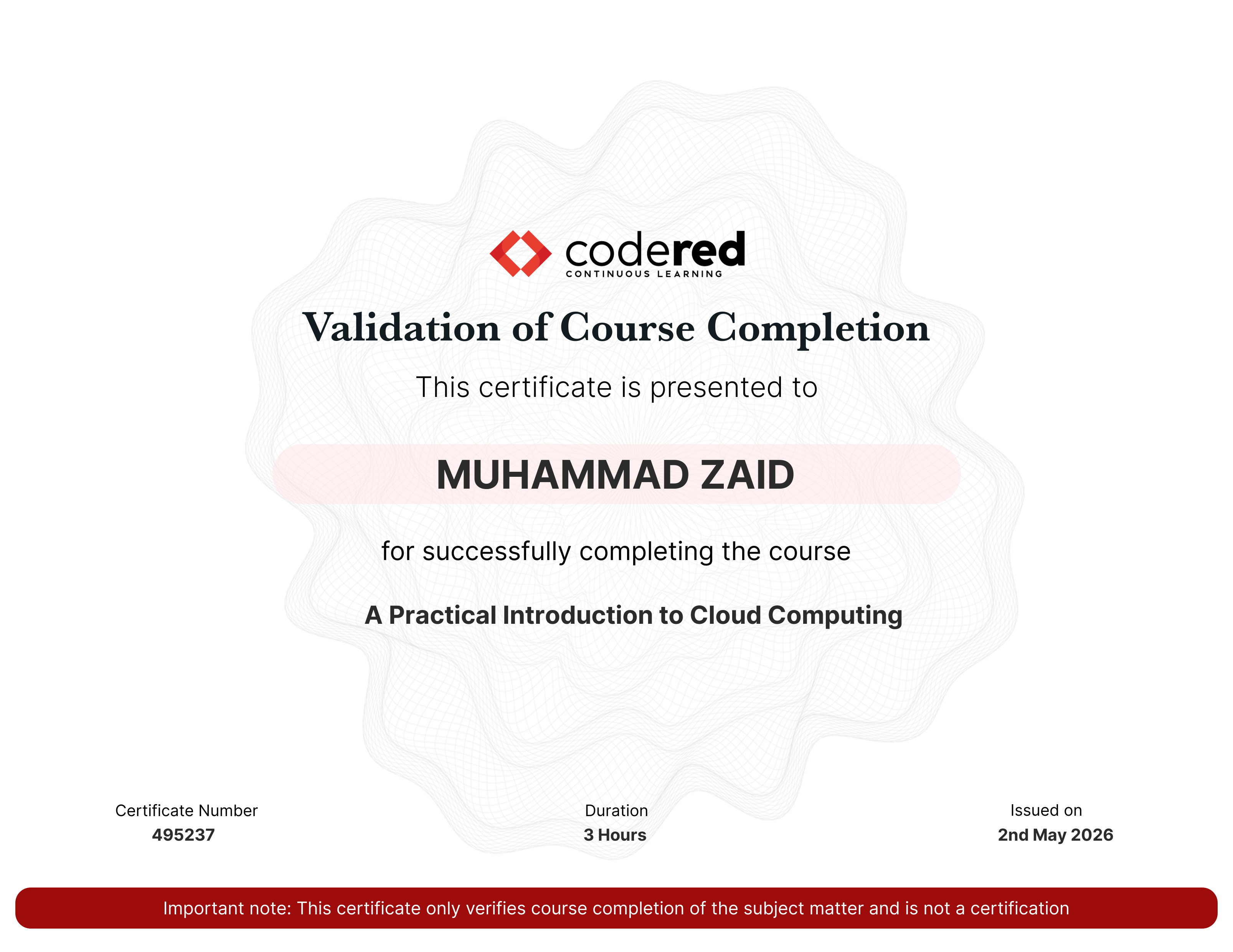 certificate