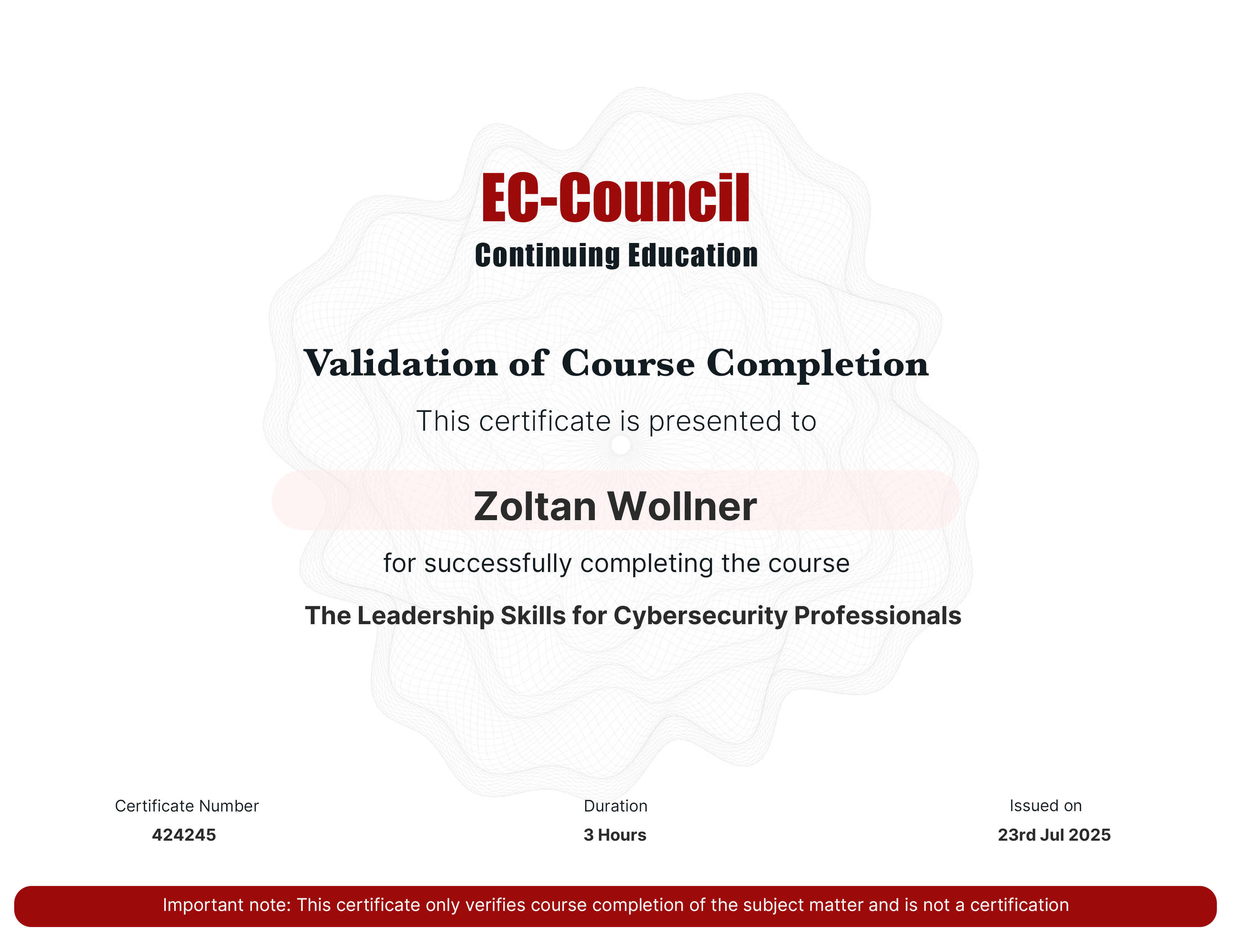 certificate