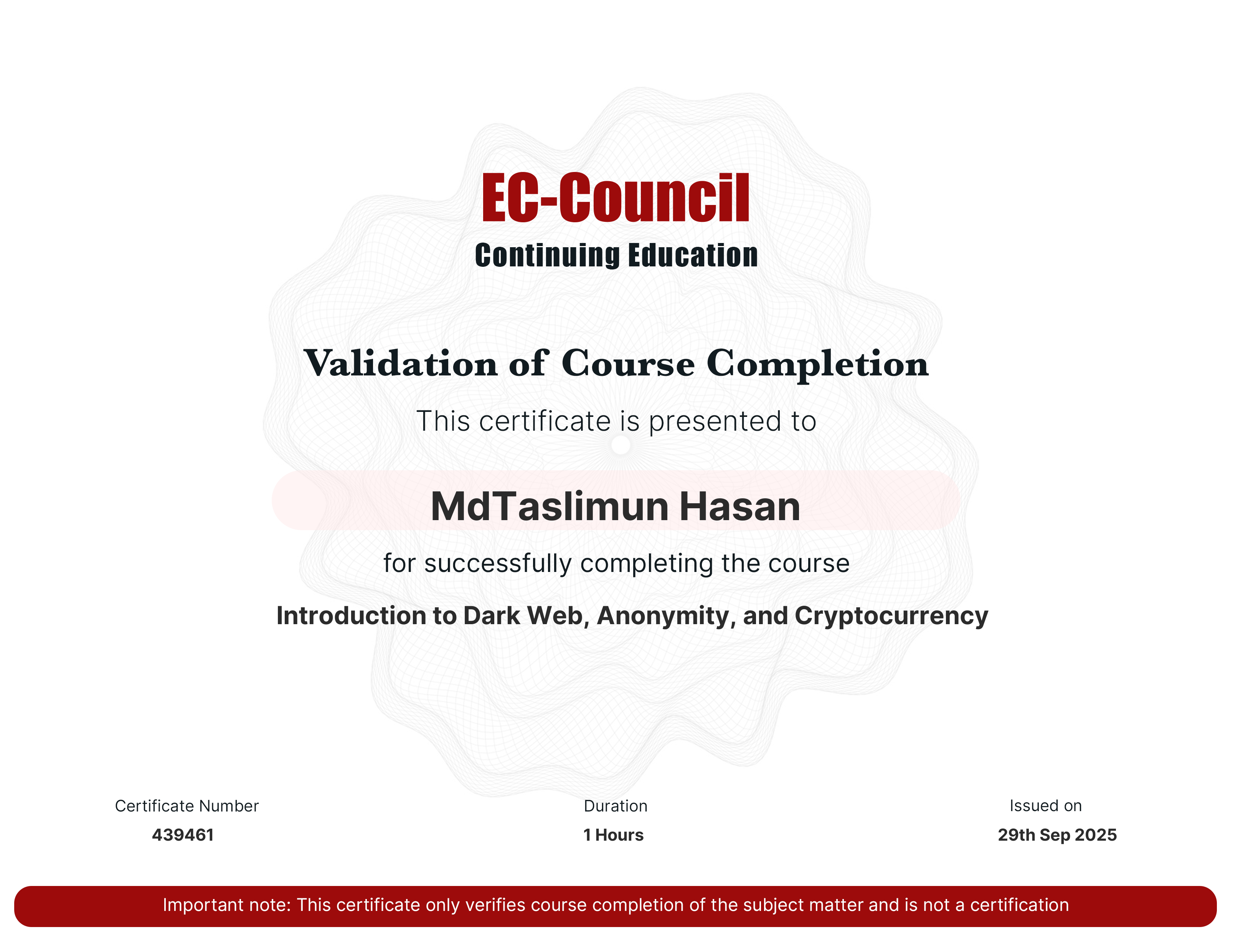 certificate