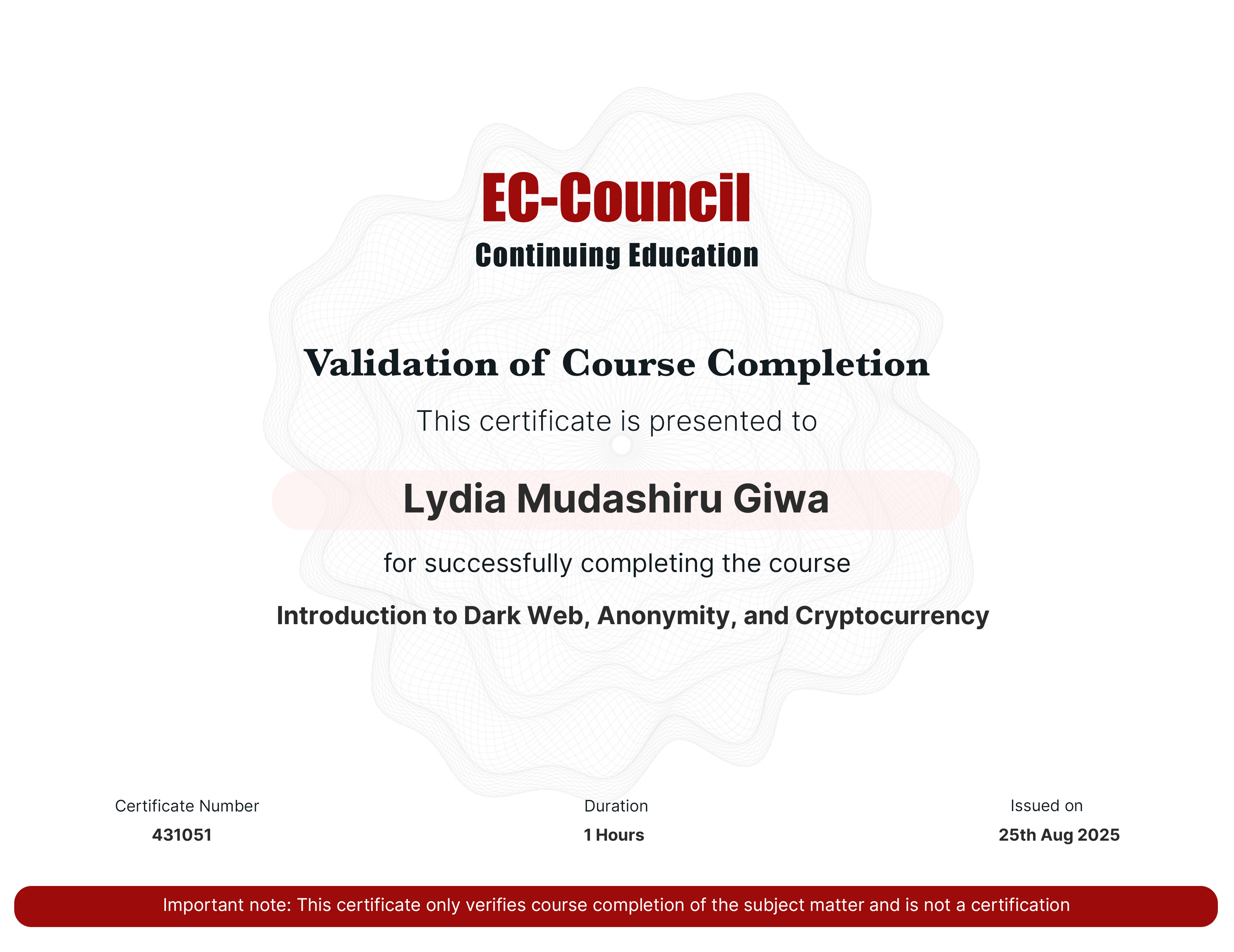 certificate