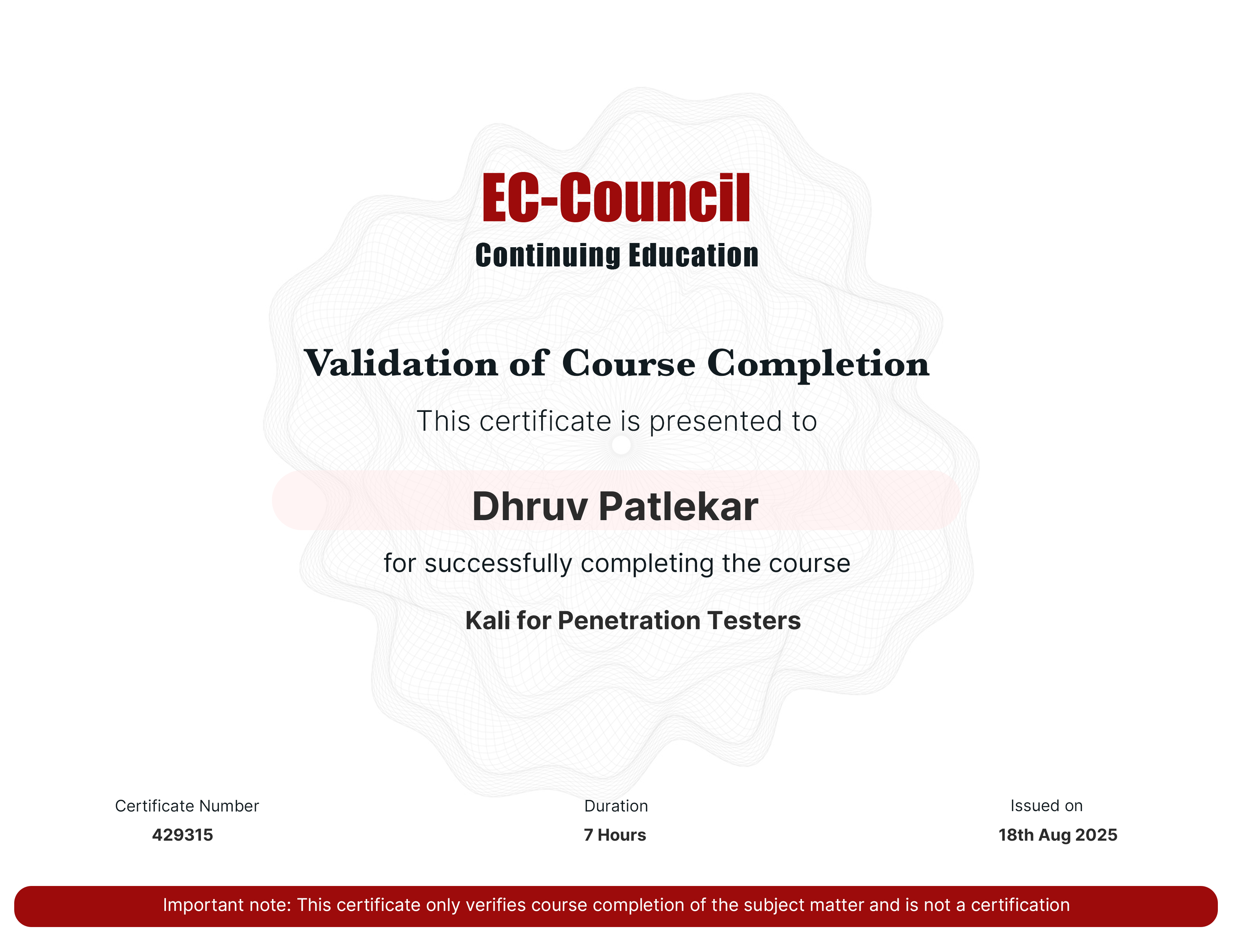 certificate