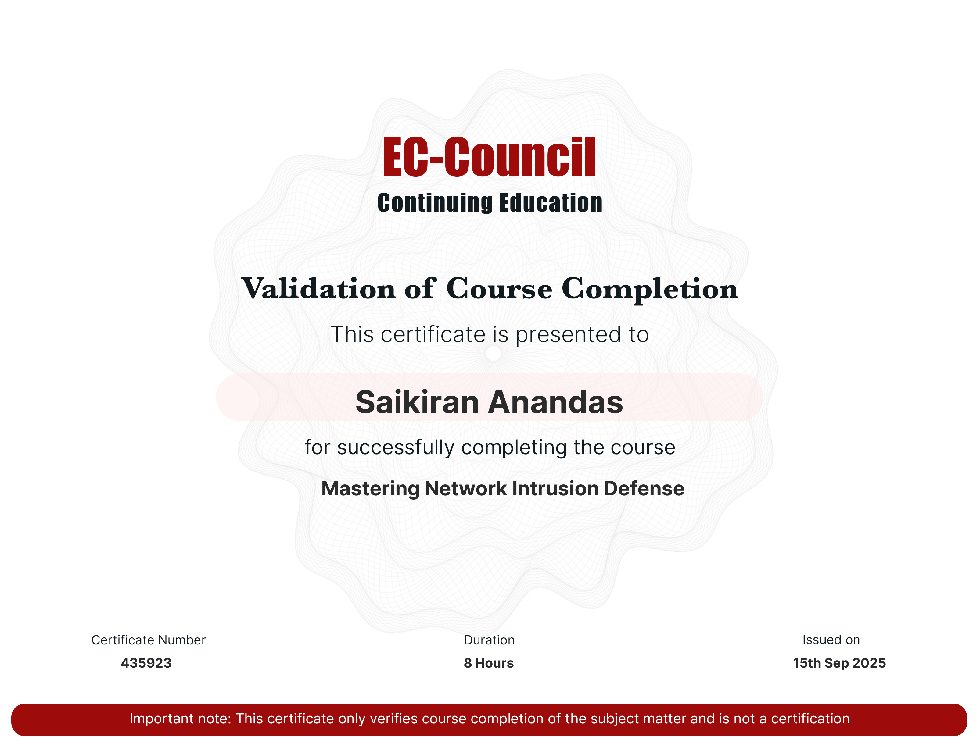 certificate