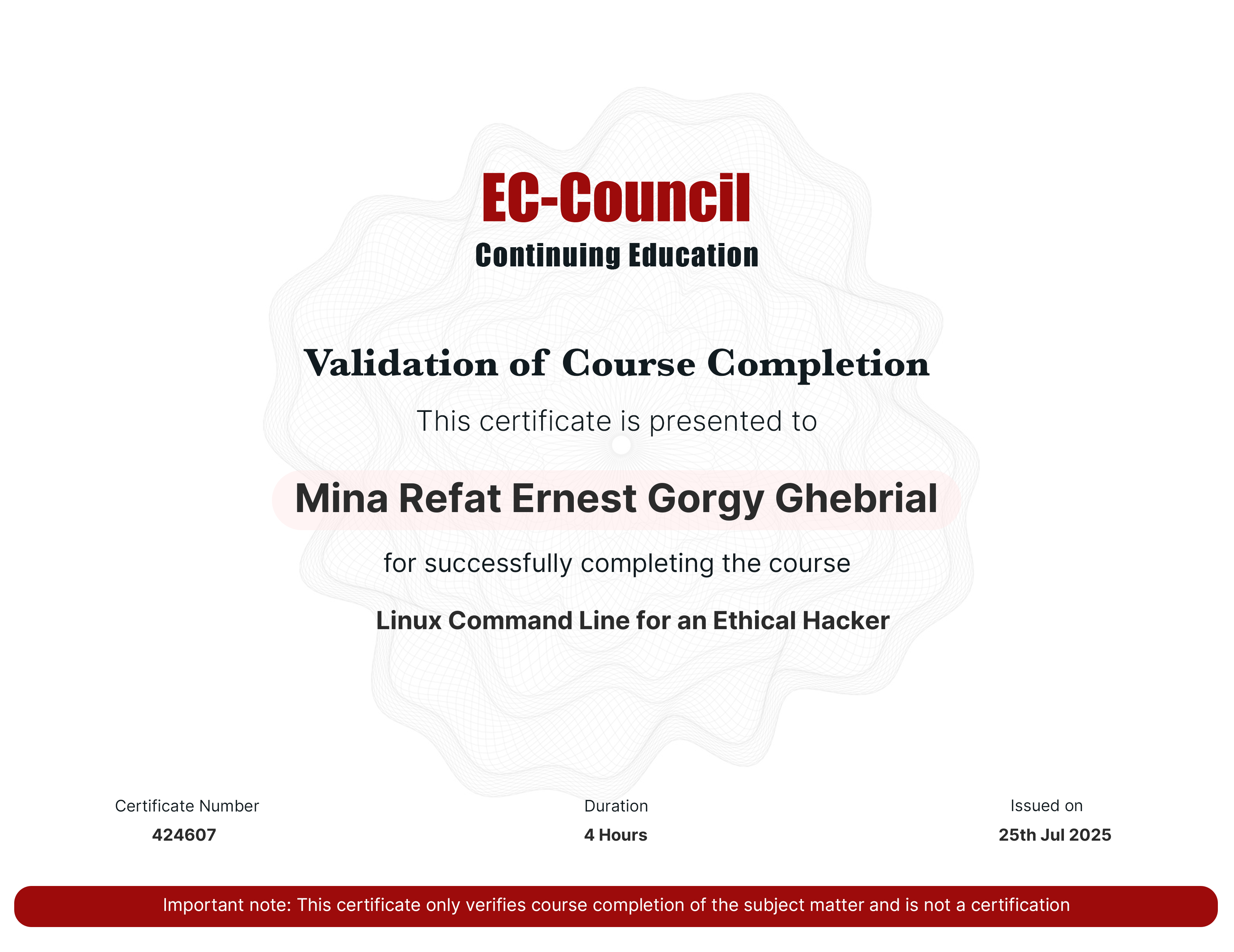 certificate