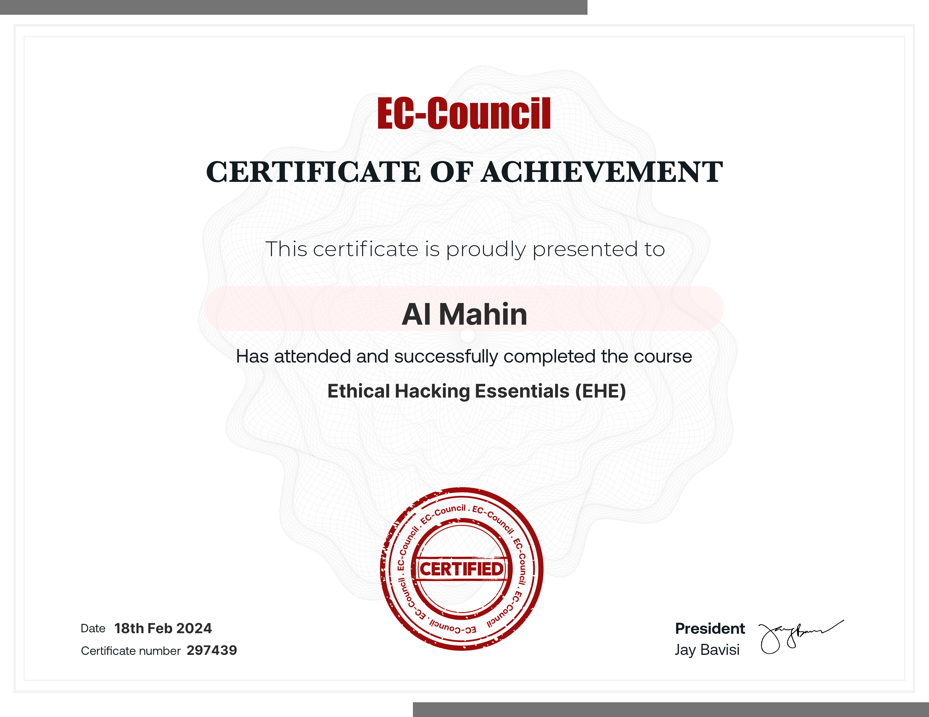certificate