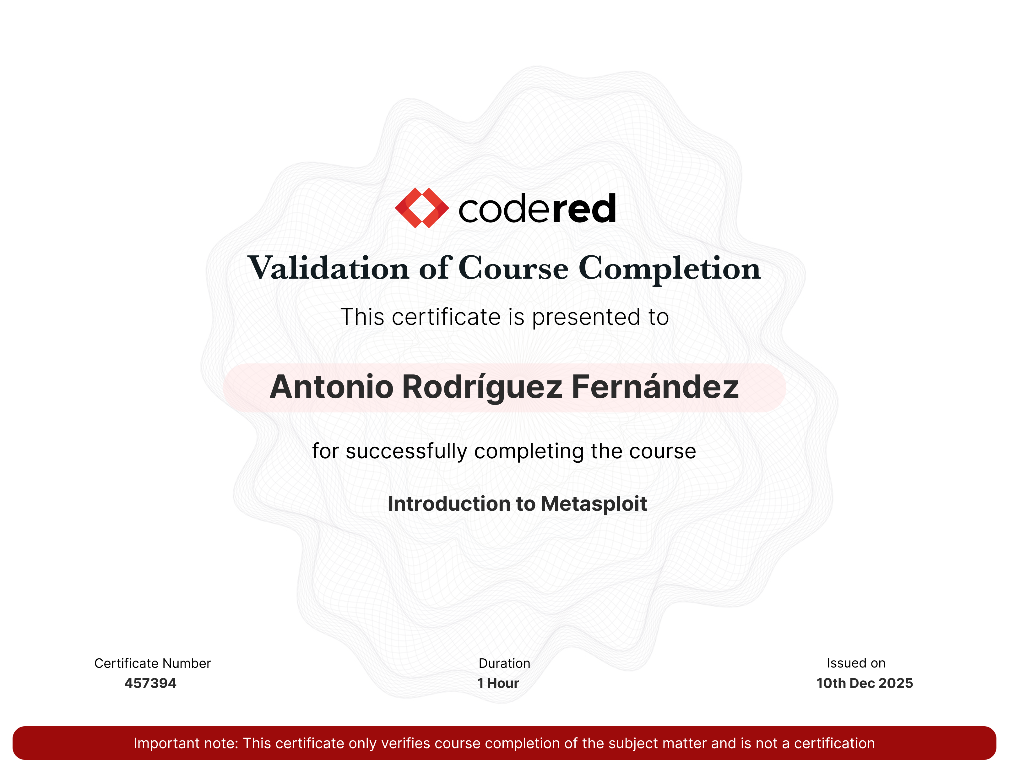 certificate