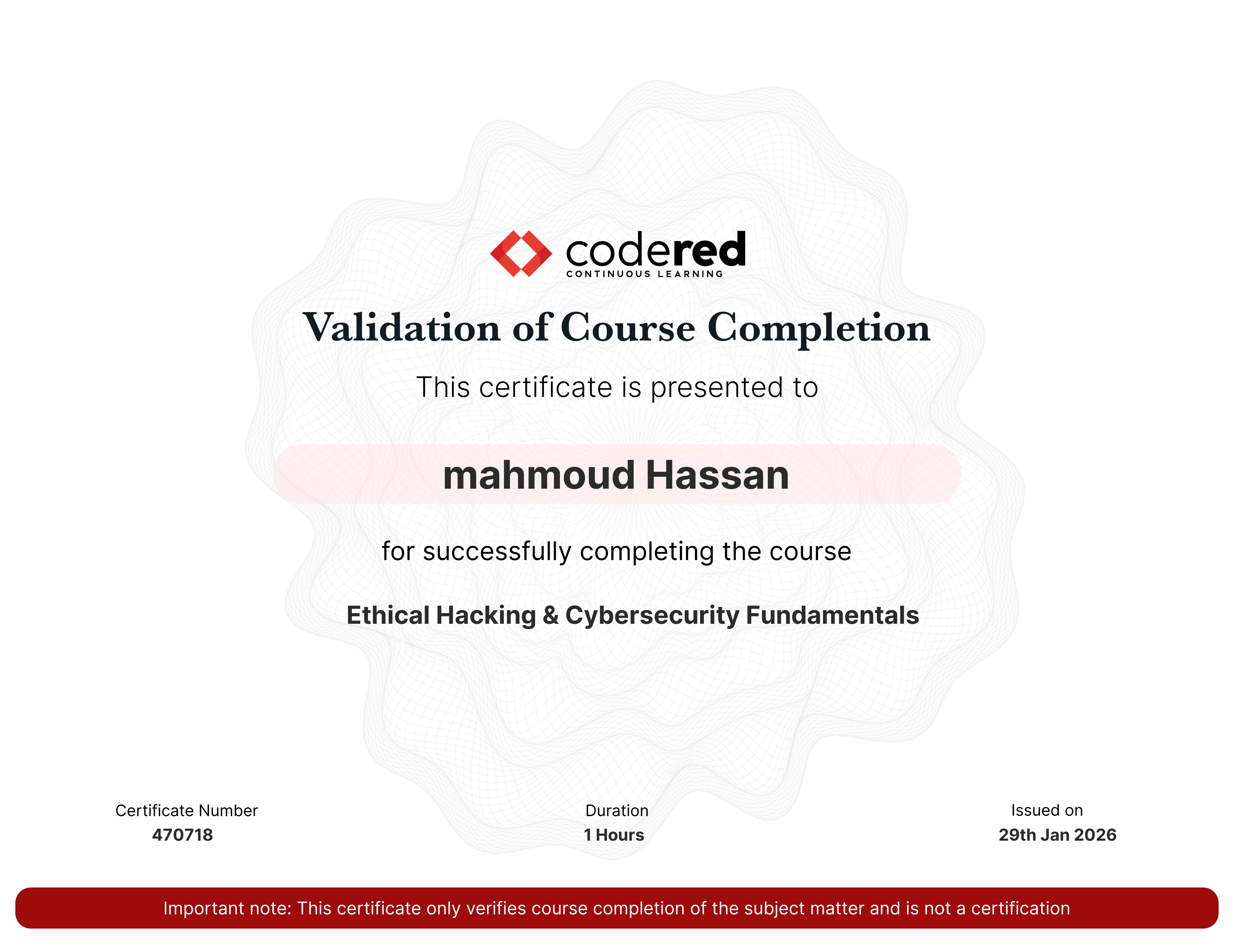 certificate
