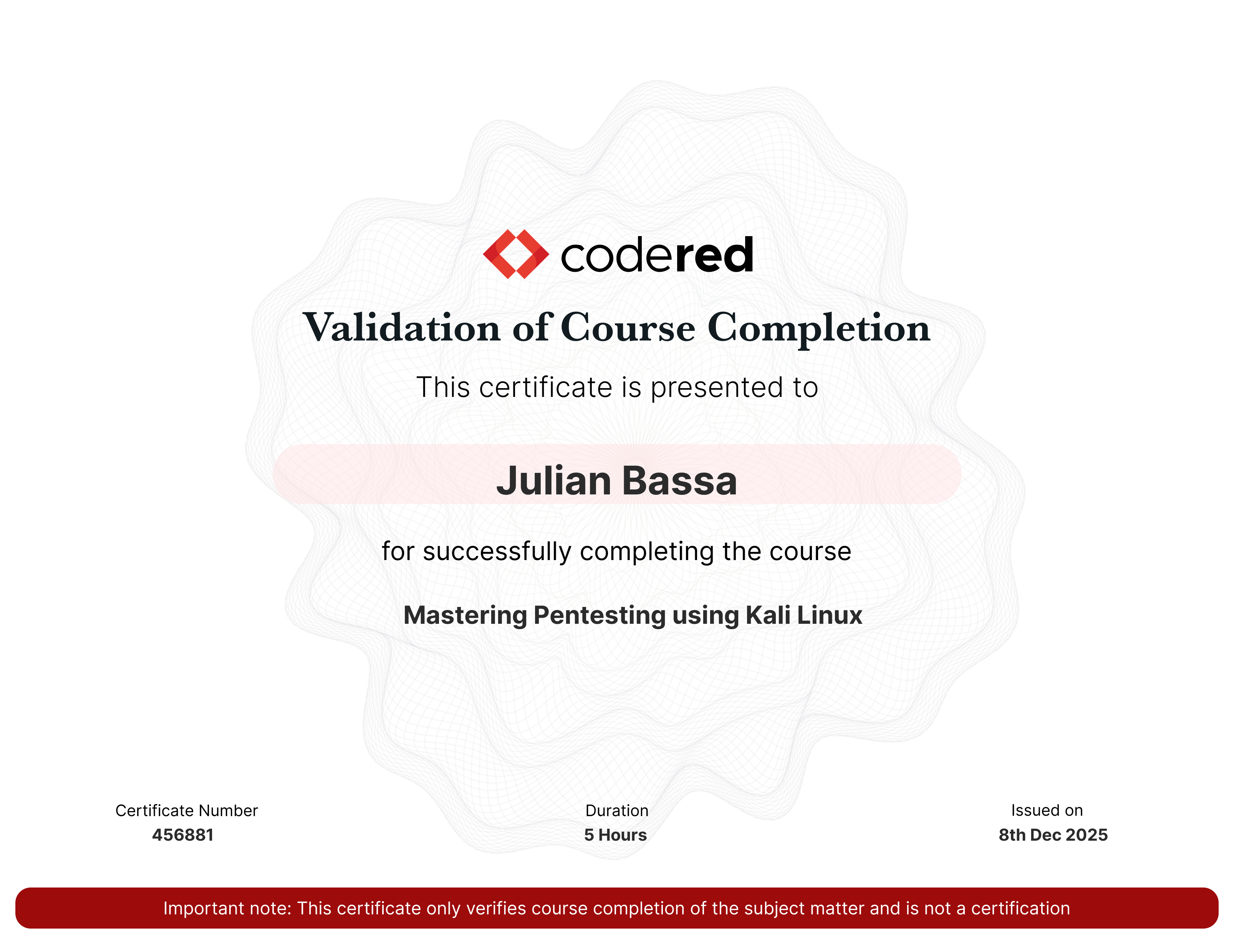 certificate