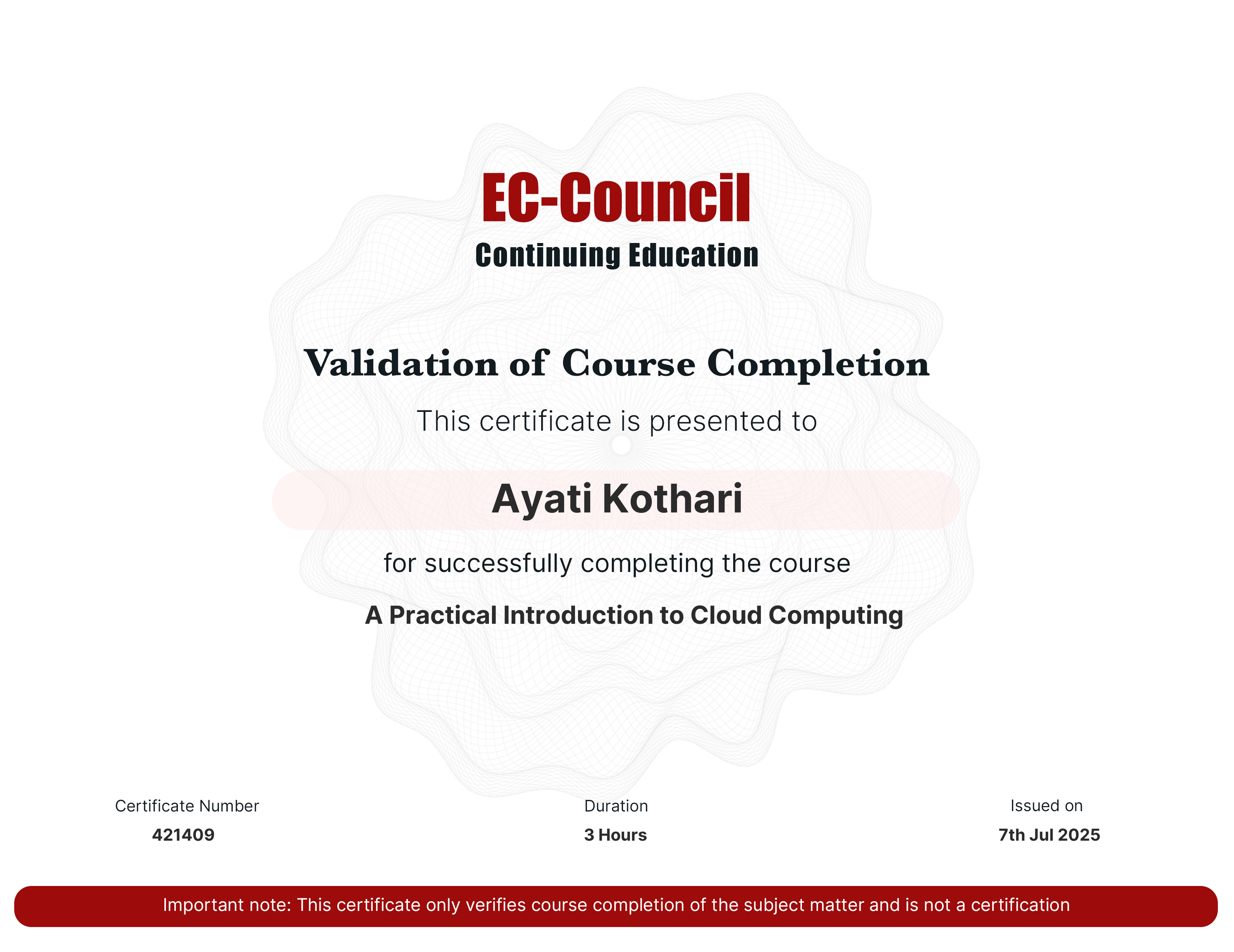certificate