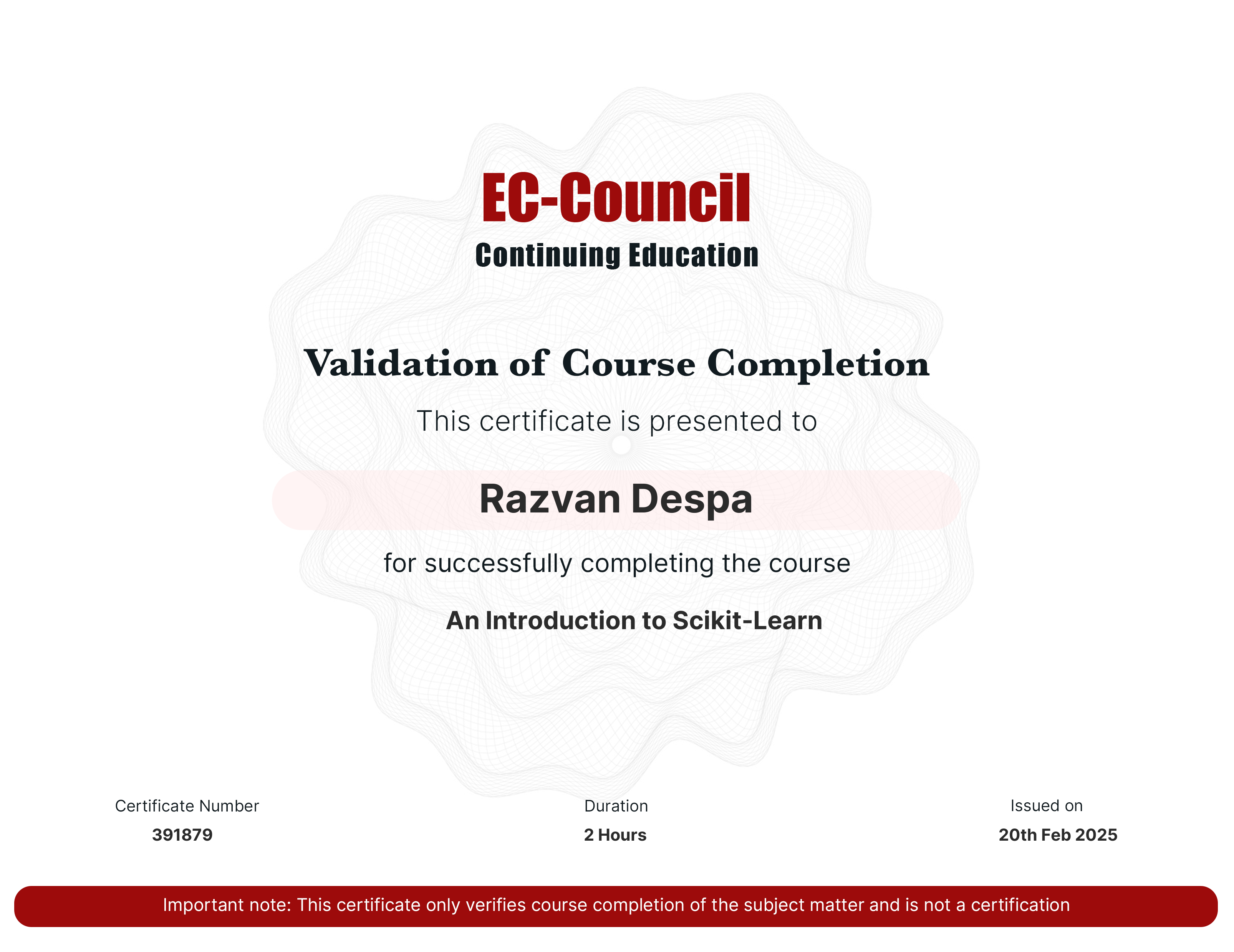 certificate