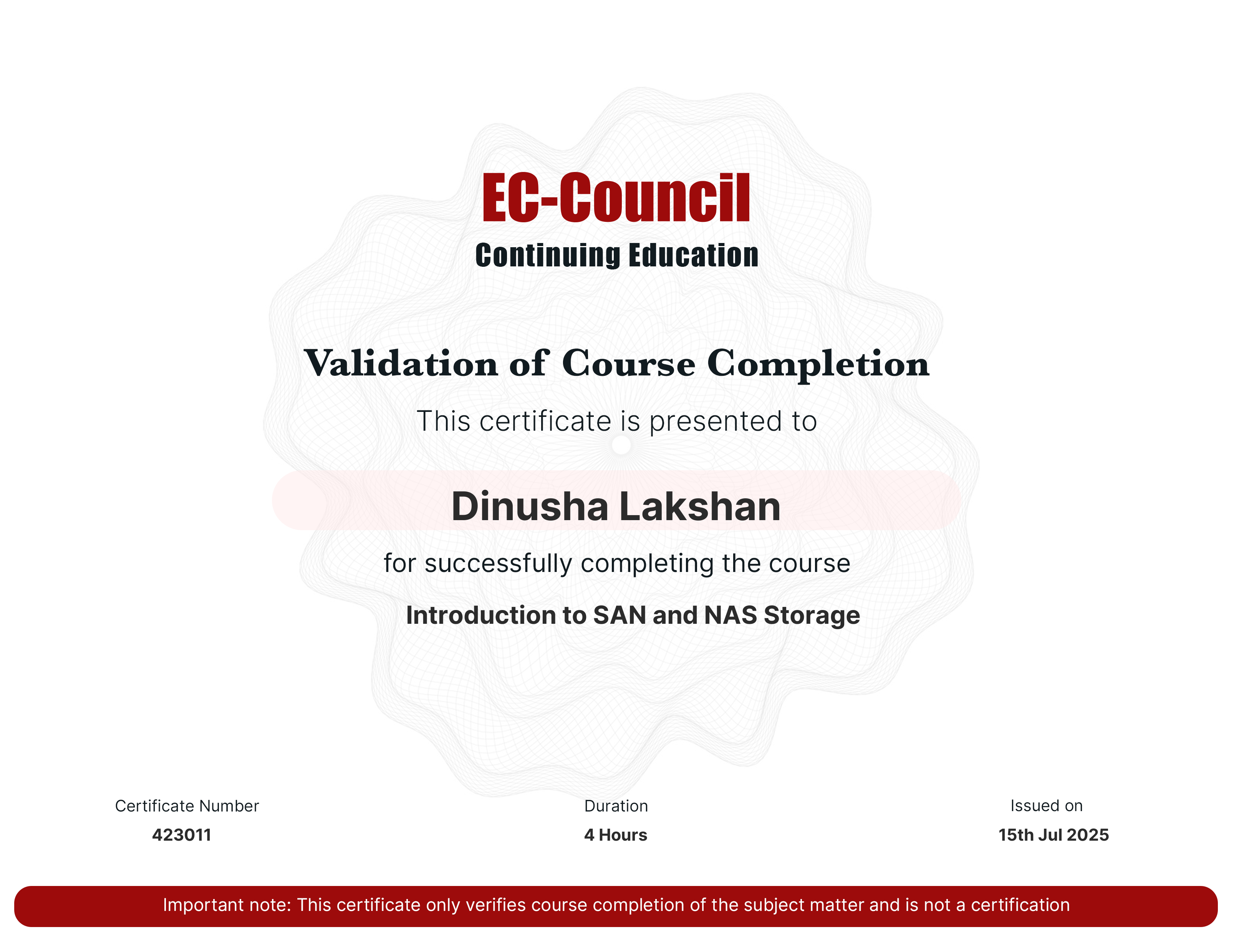 certificate