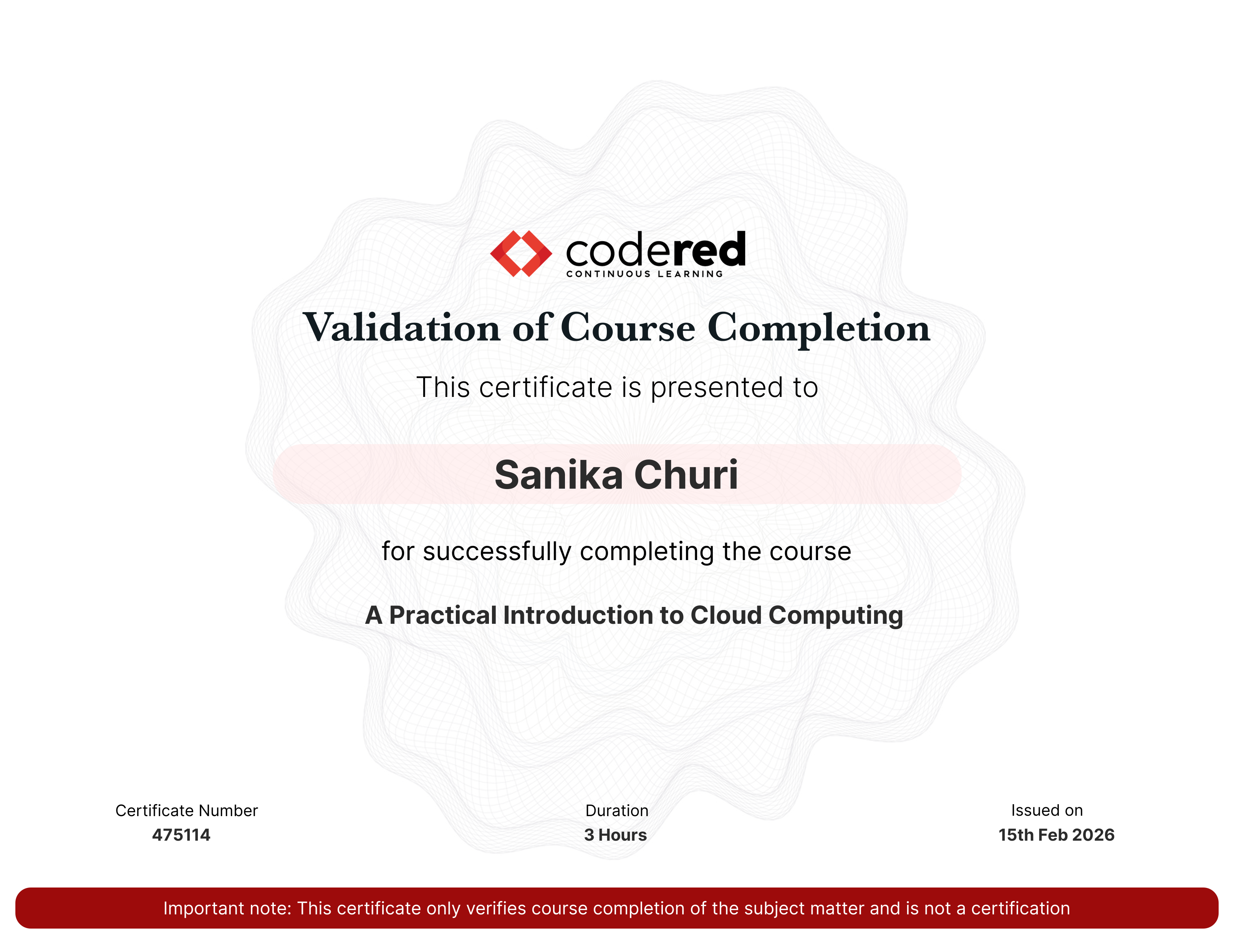 certificate