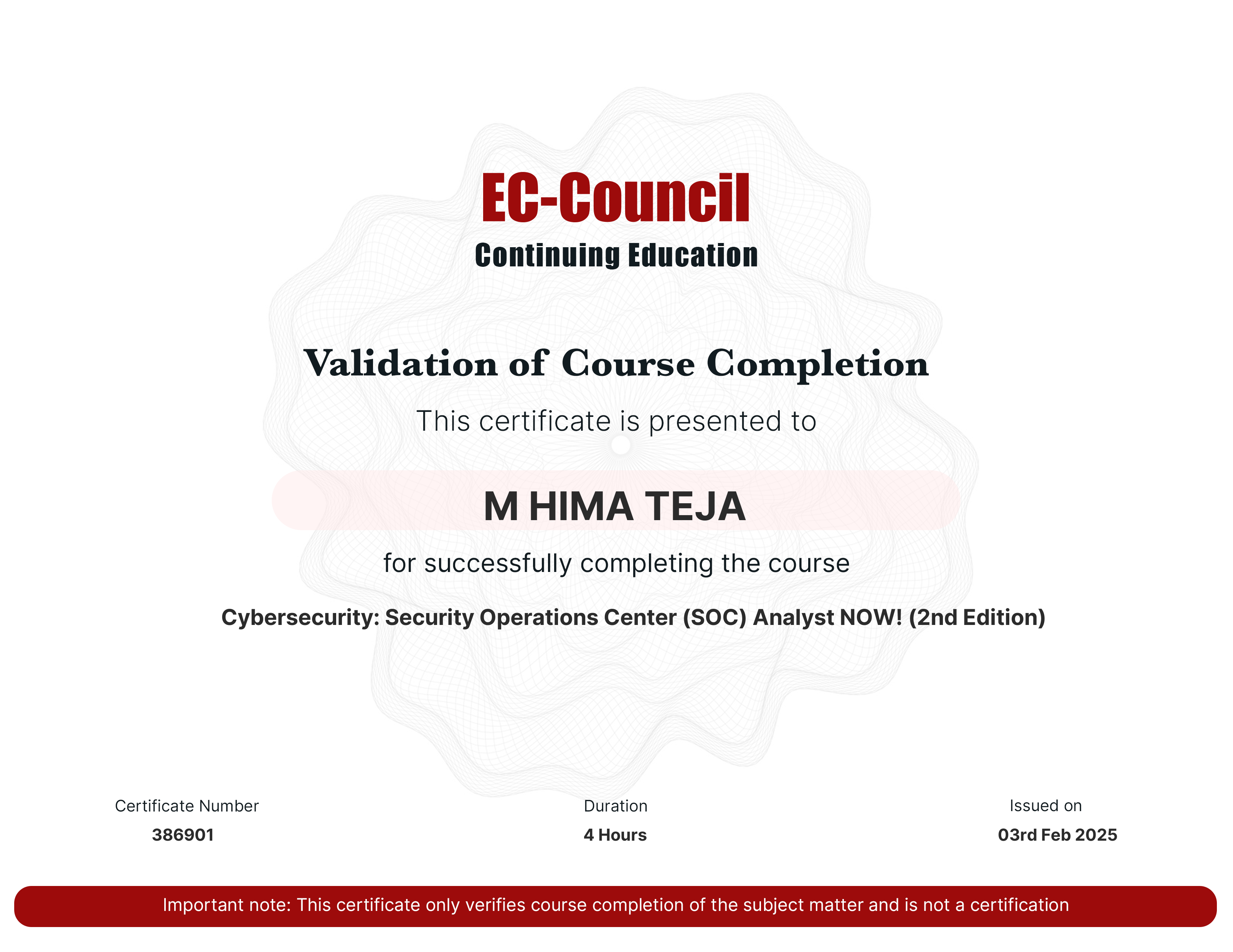 certificate
