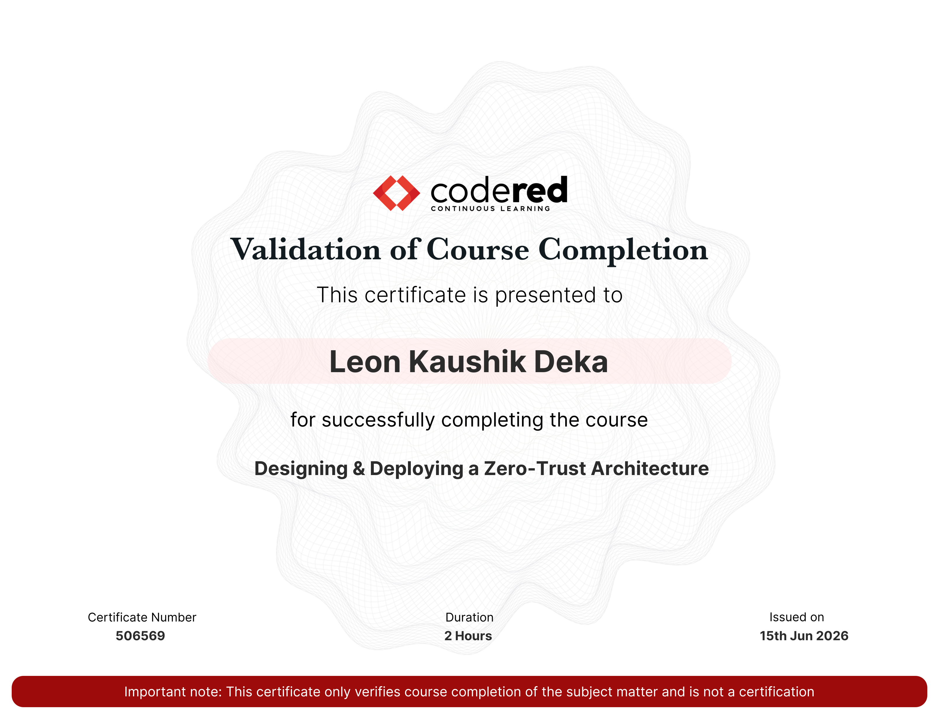 certificate