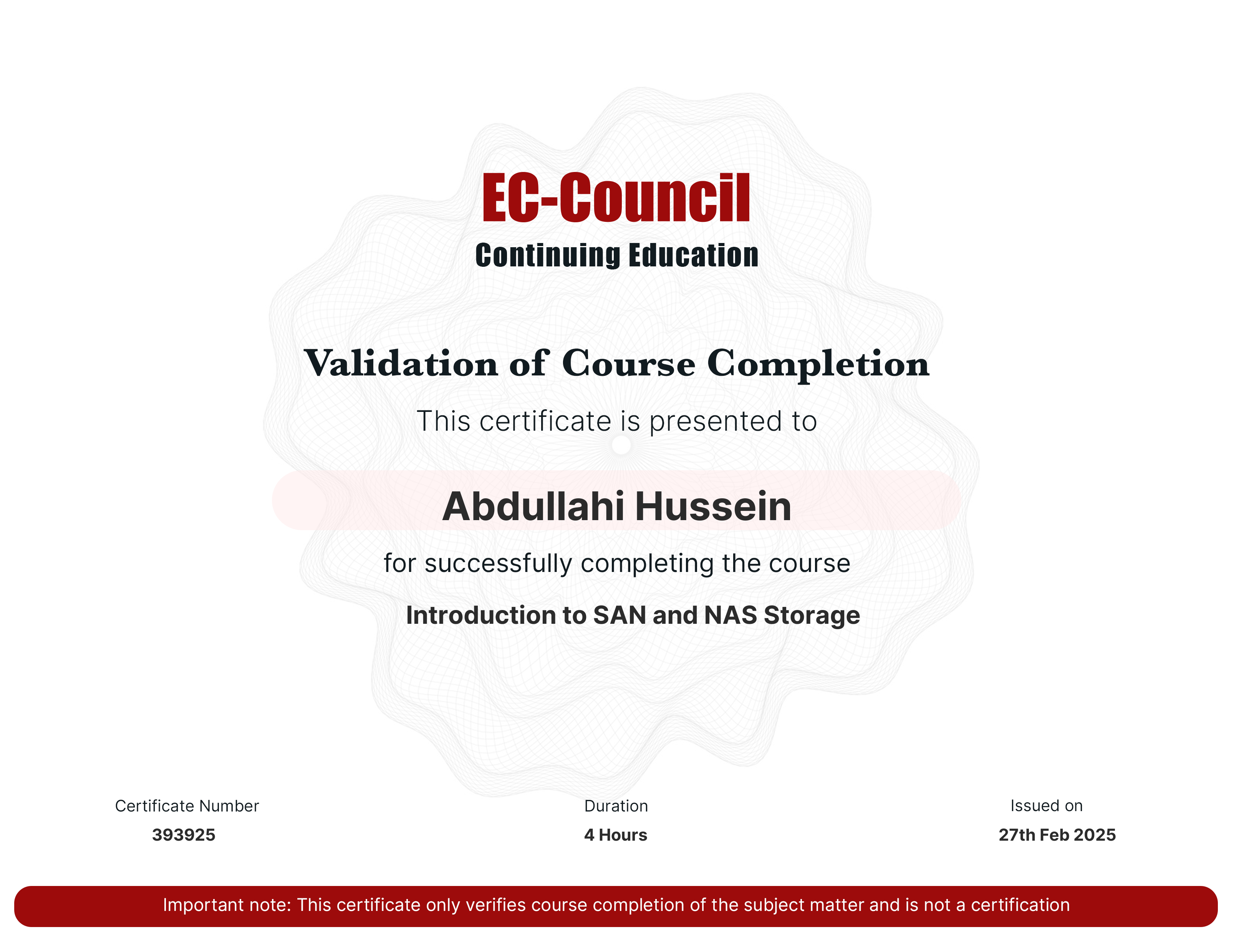 certificate
