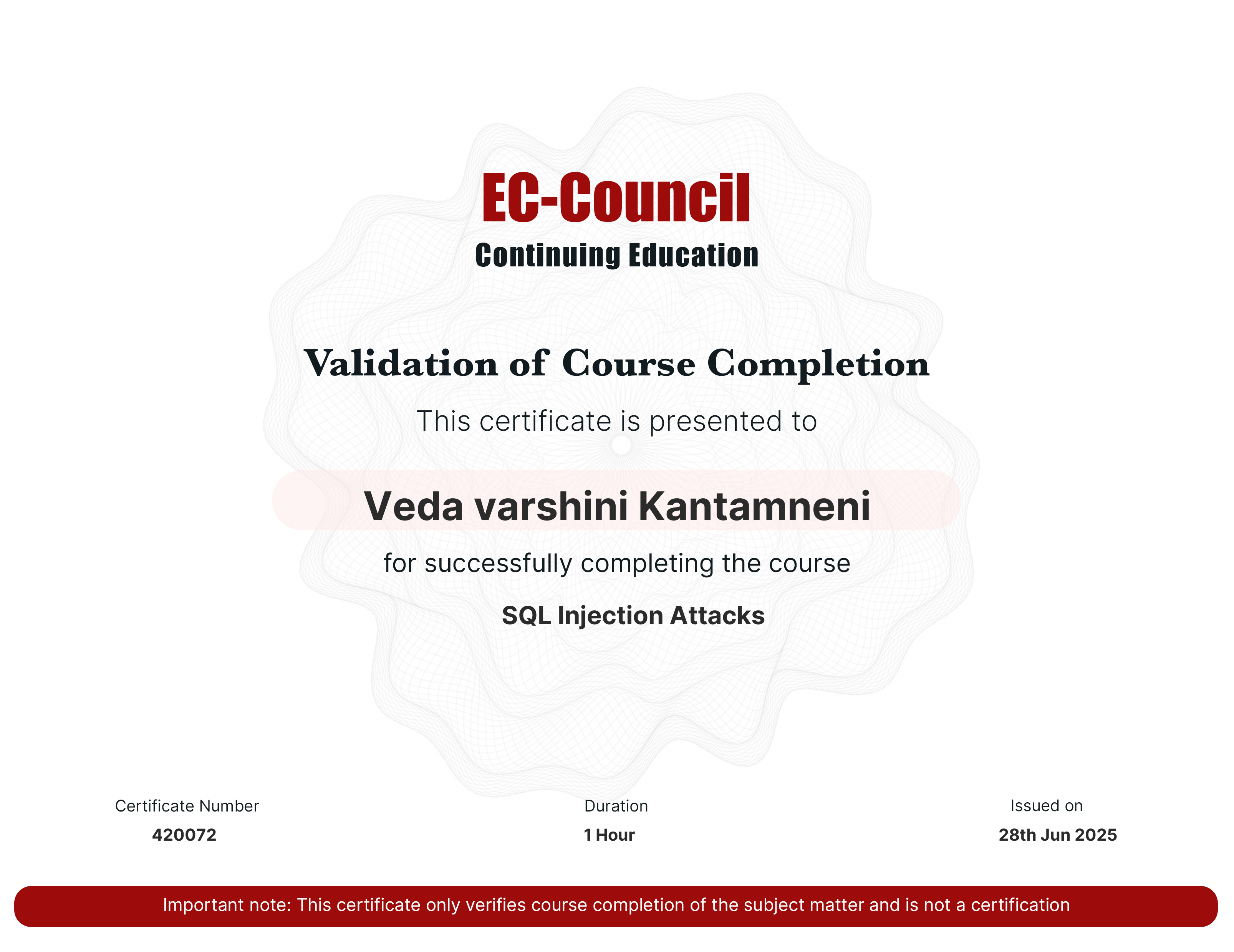 certificate