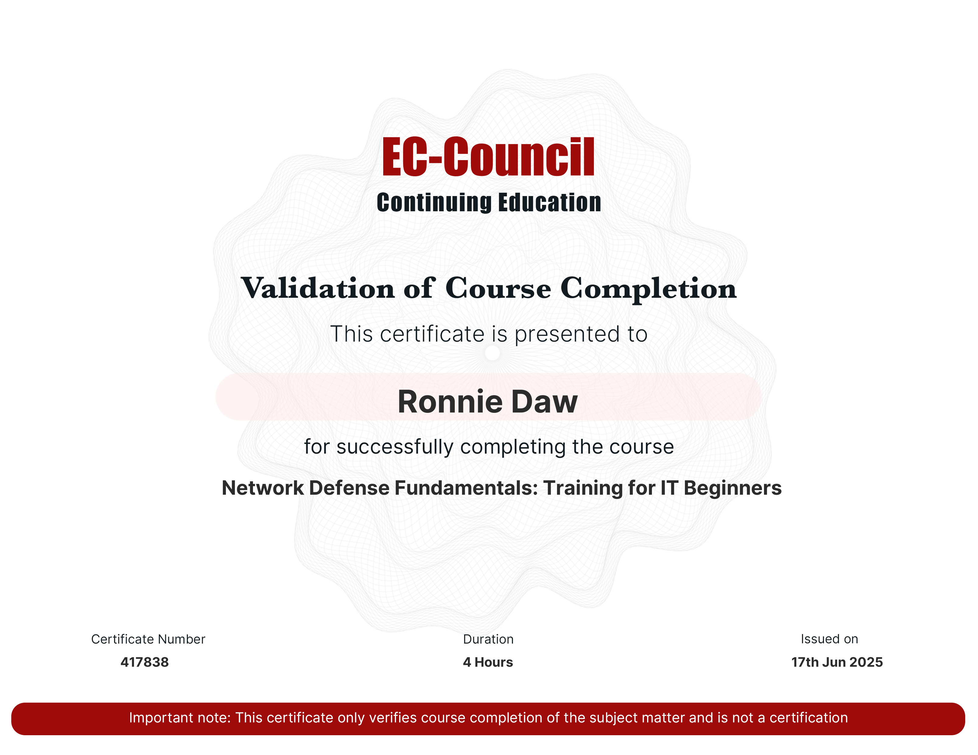 certificate