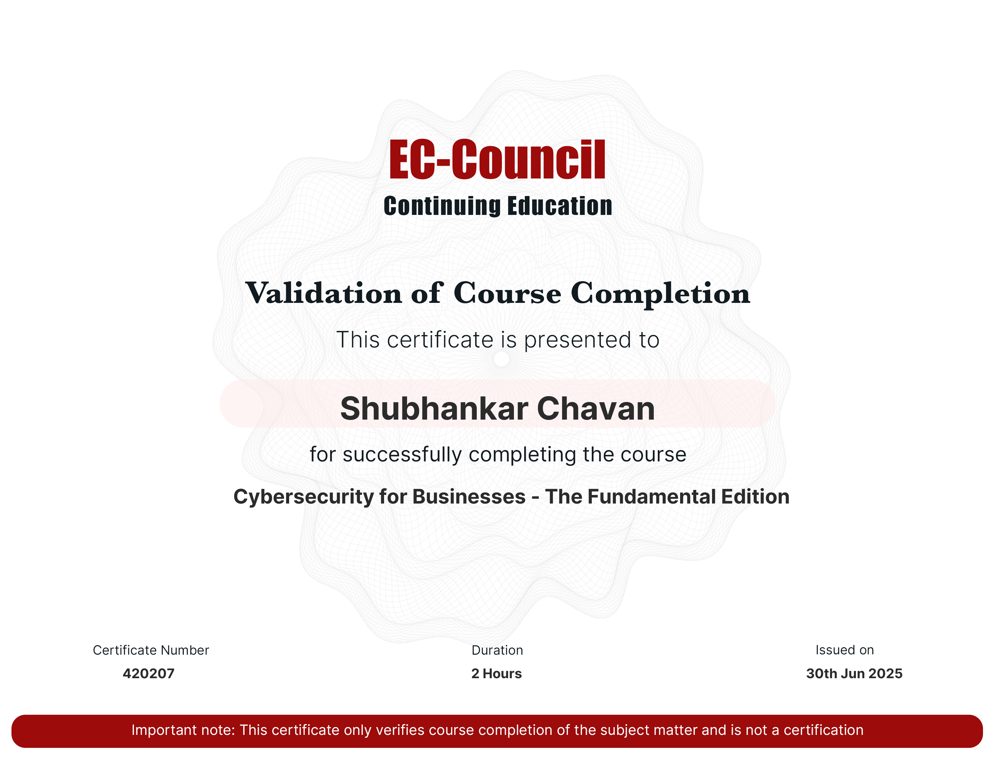 certificate