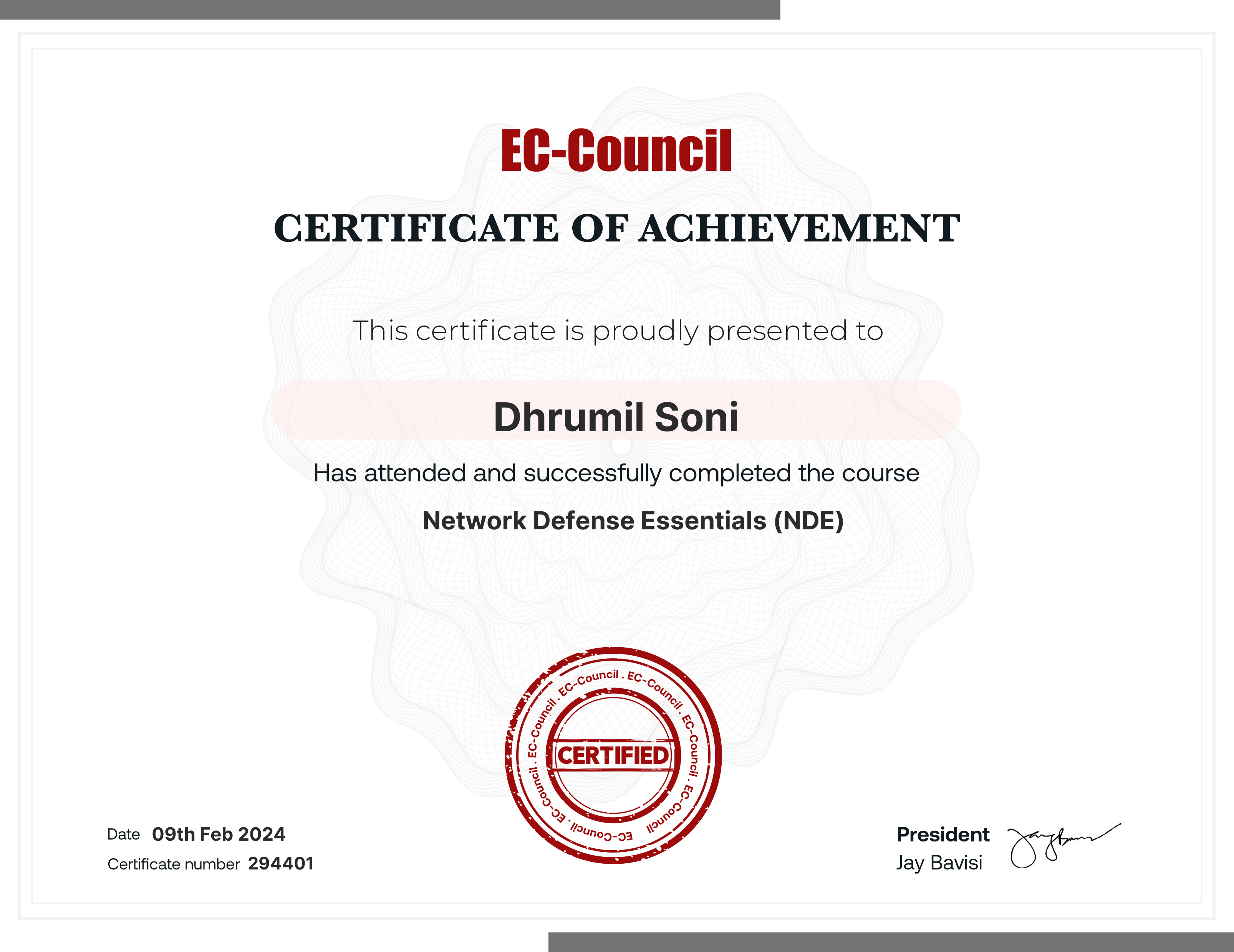 certificate