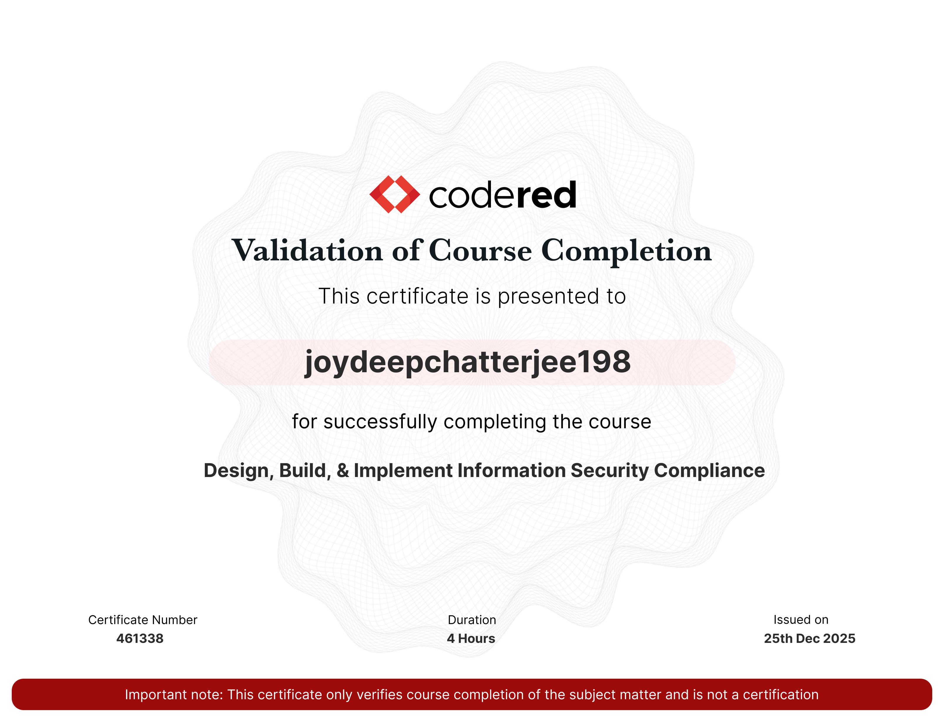 certificate