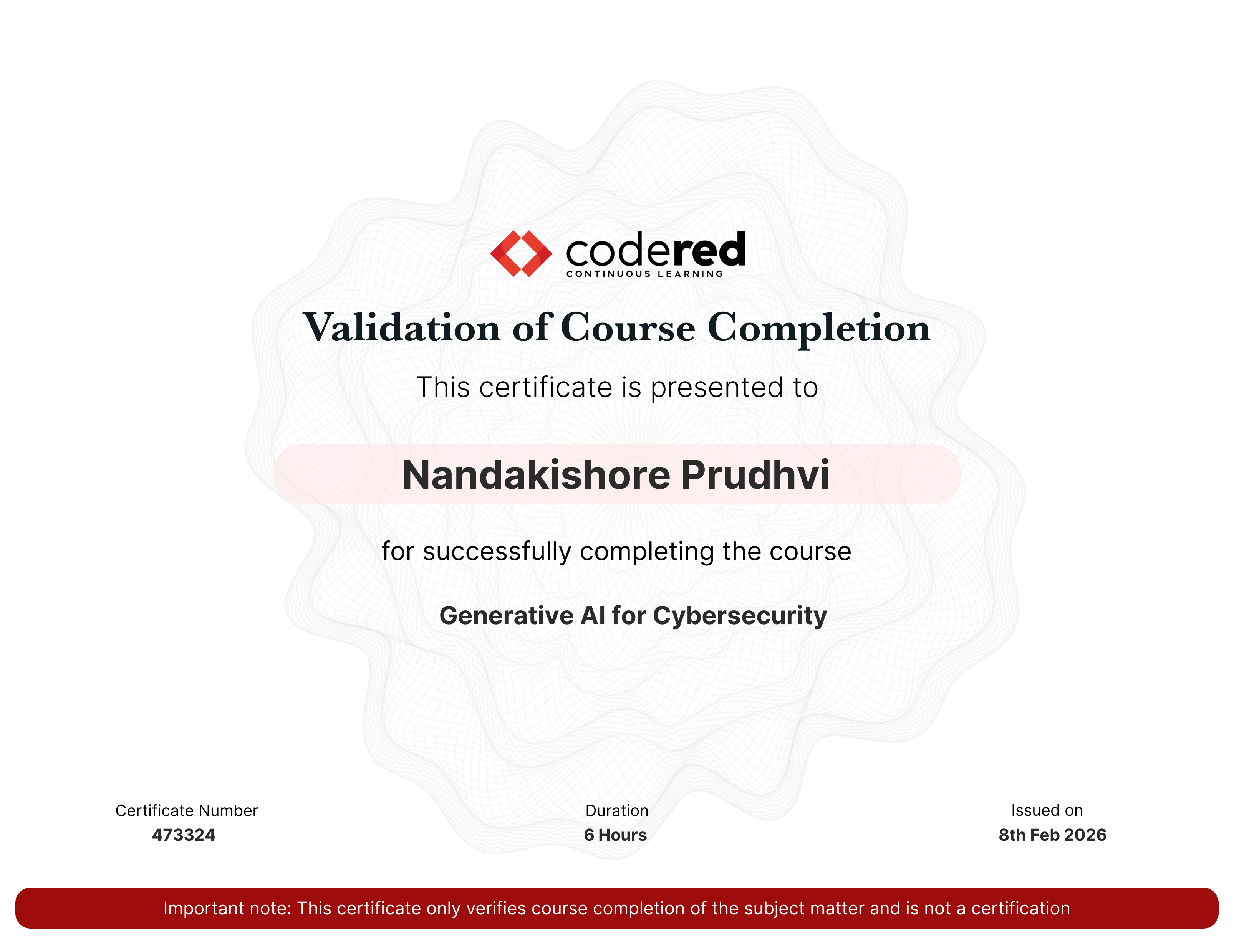 certificate