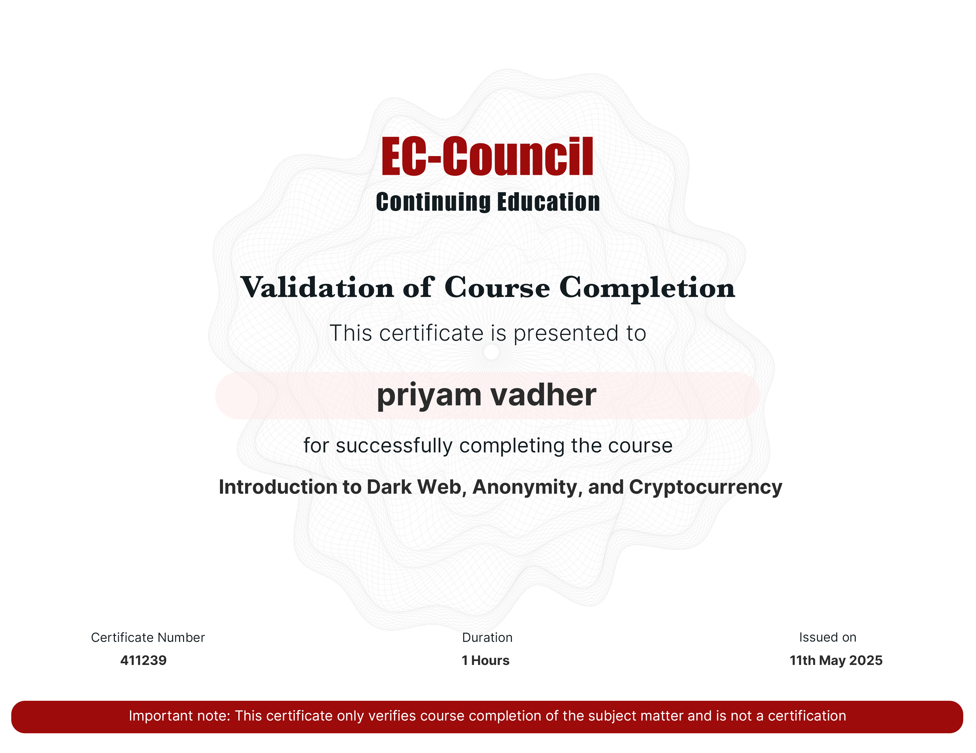 certificate