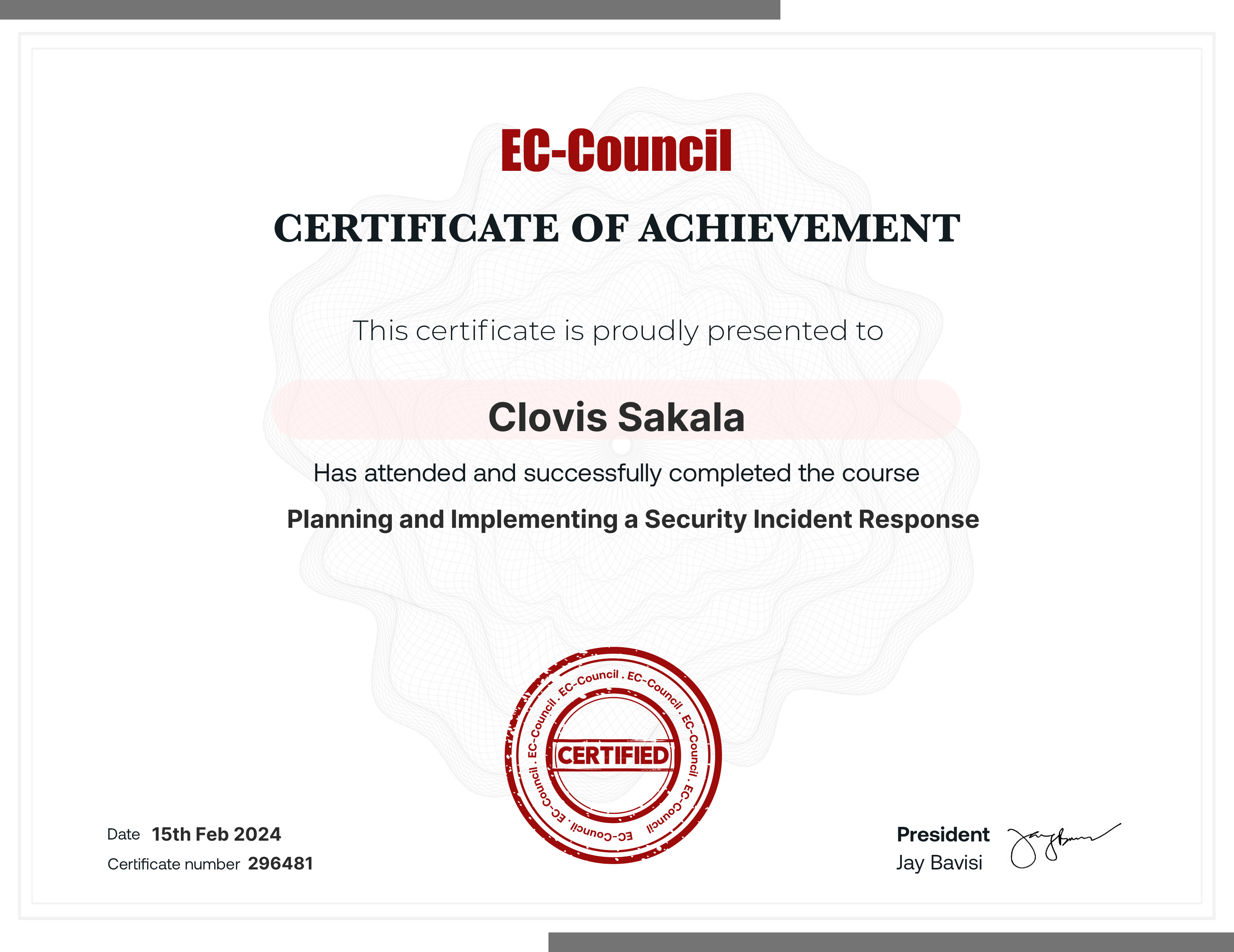 certificate