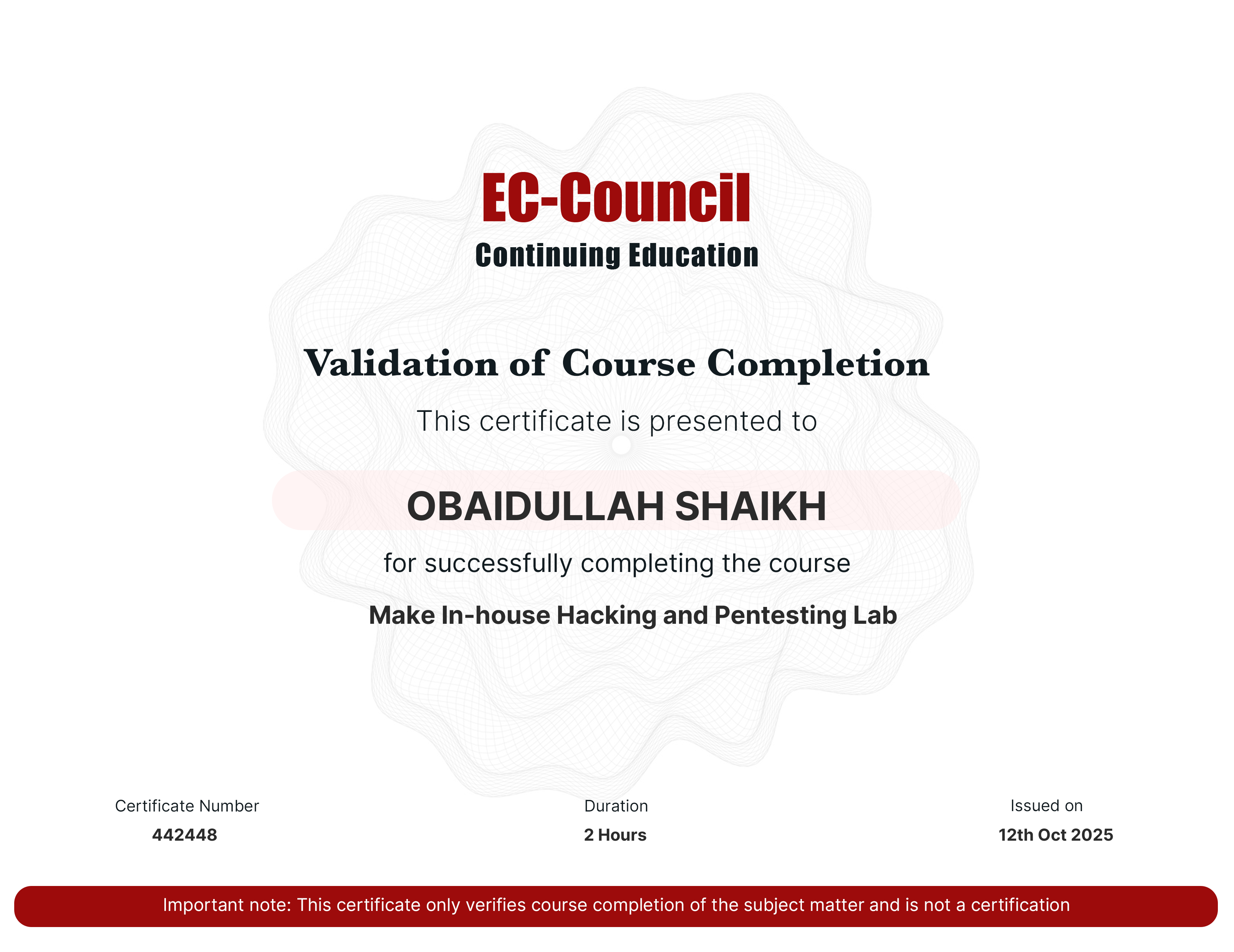 certificate