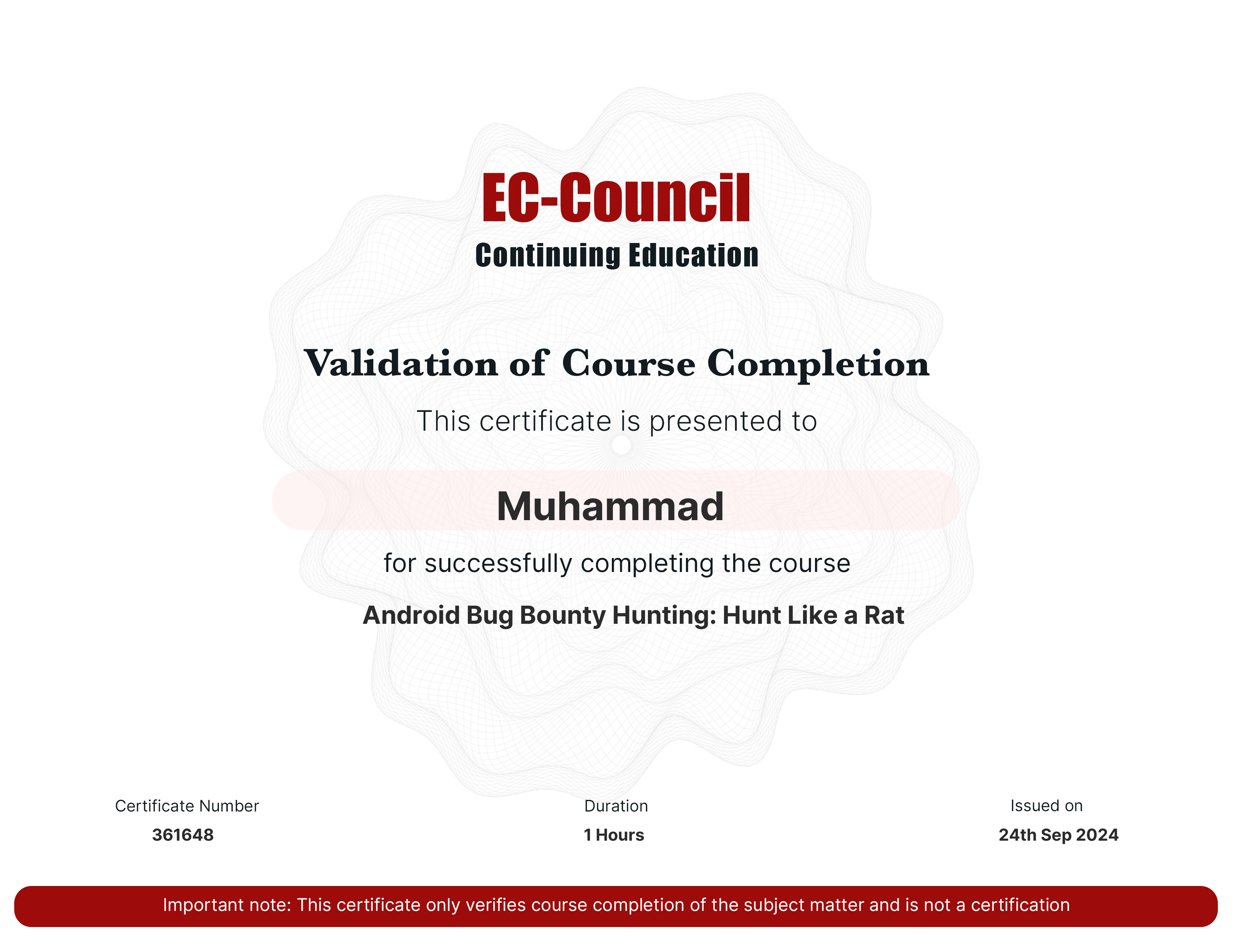 certificate