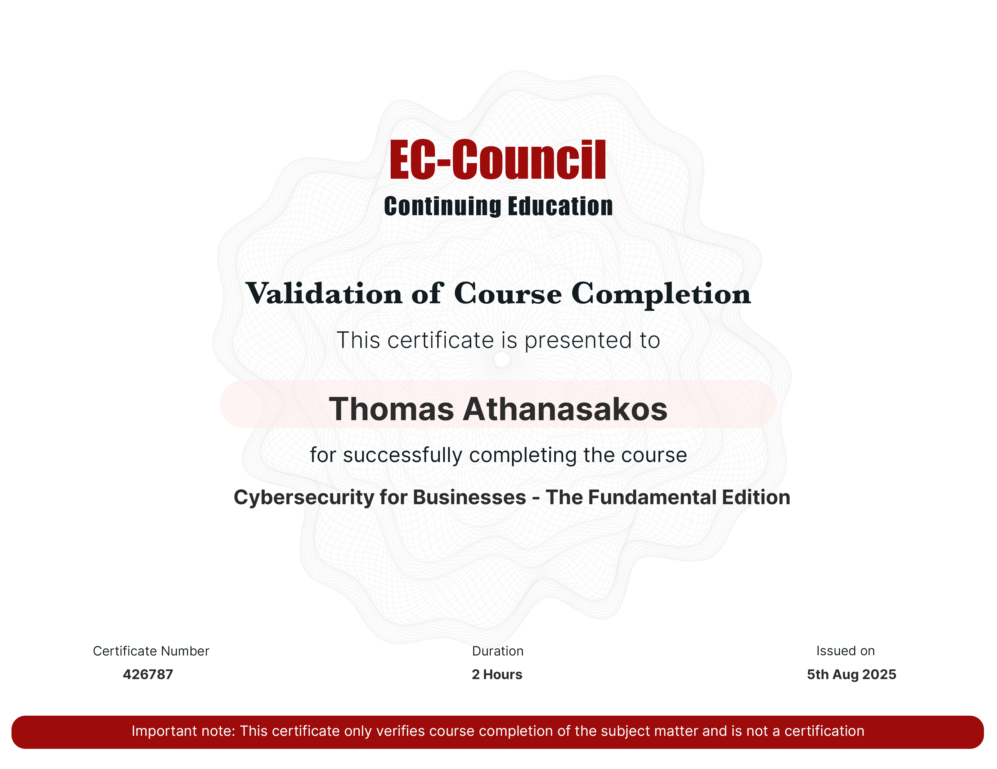 certificate