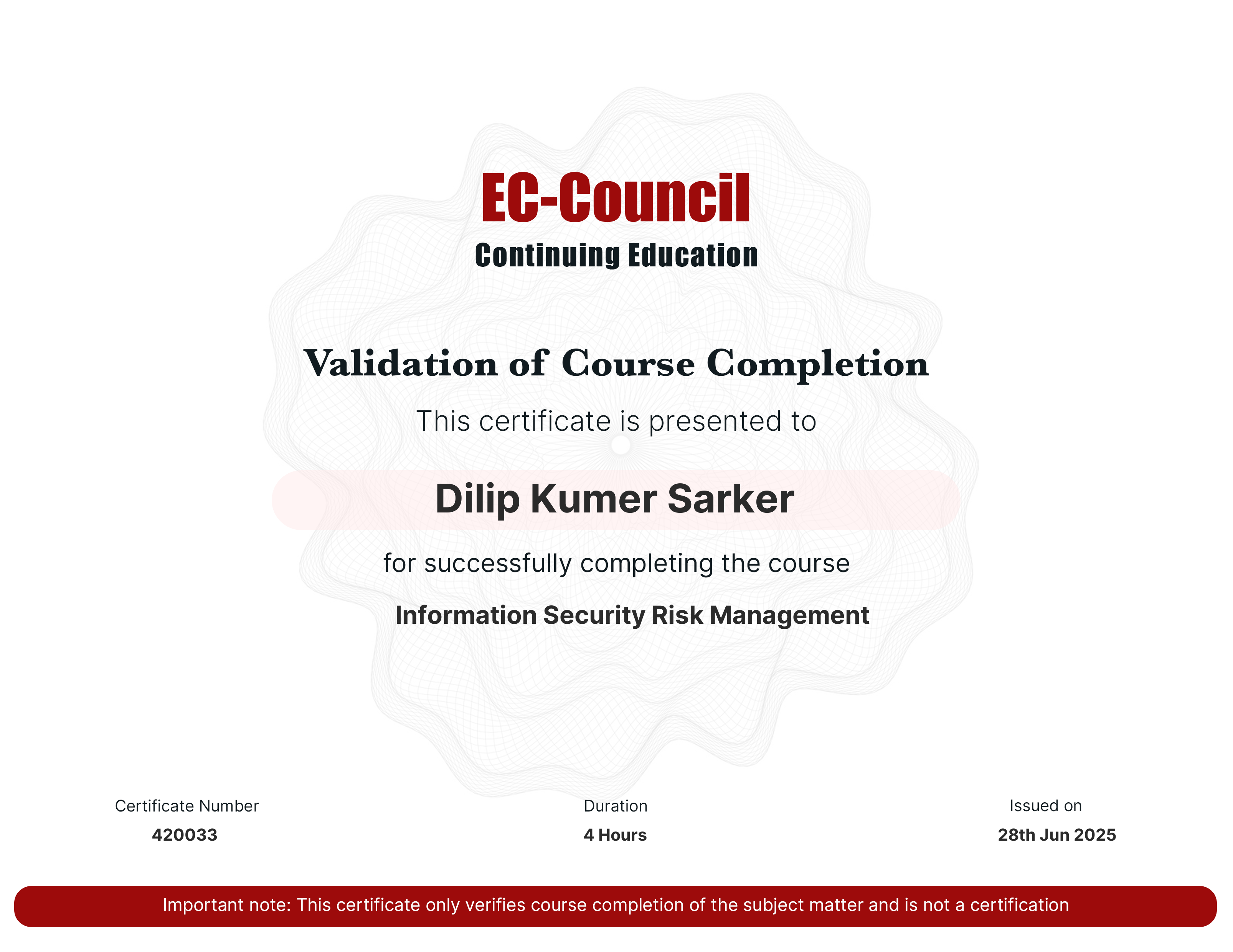 certificate