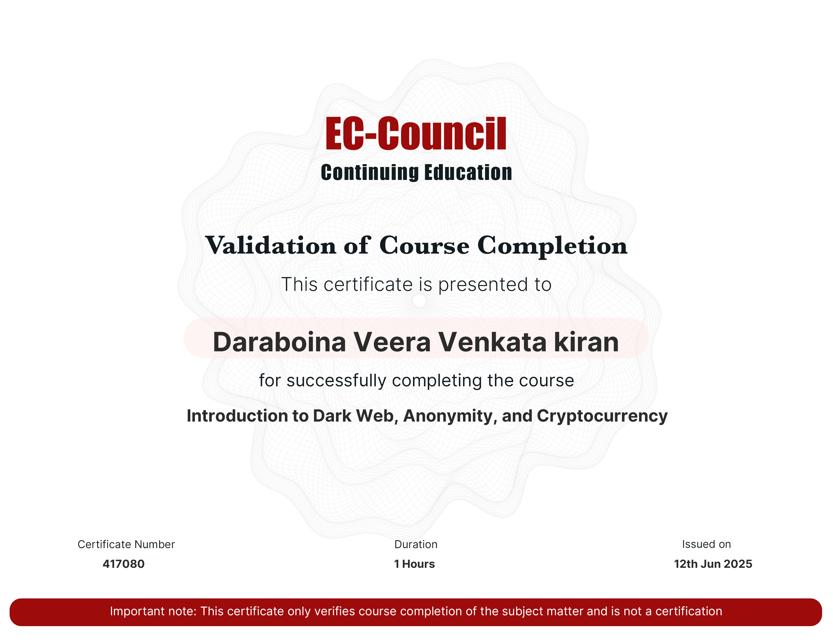 certificate