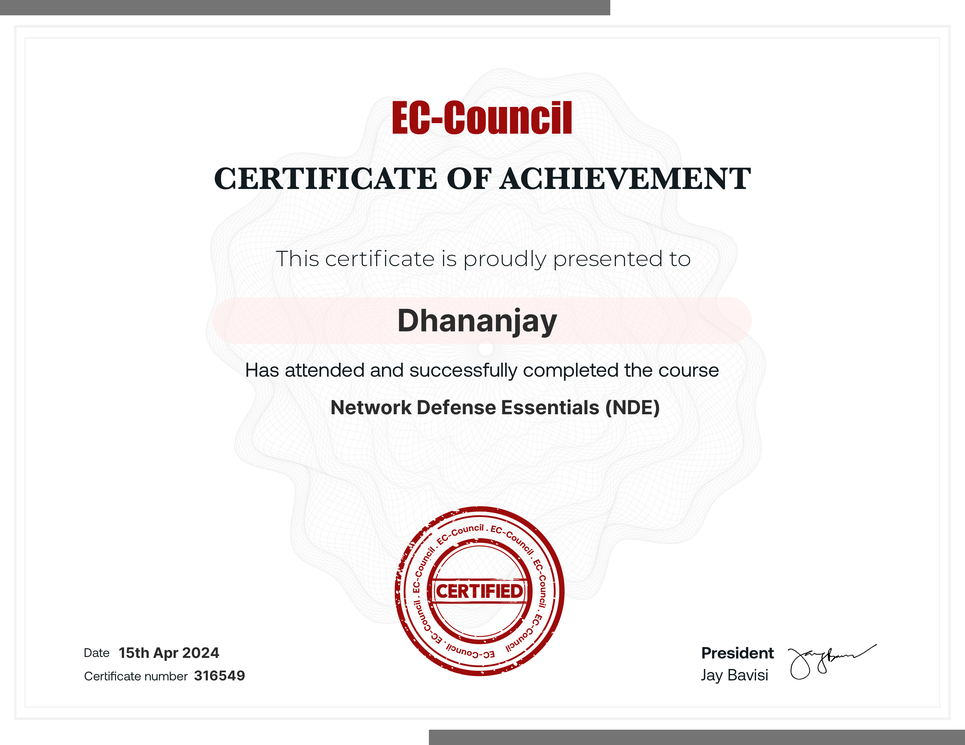certificate