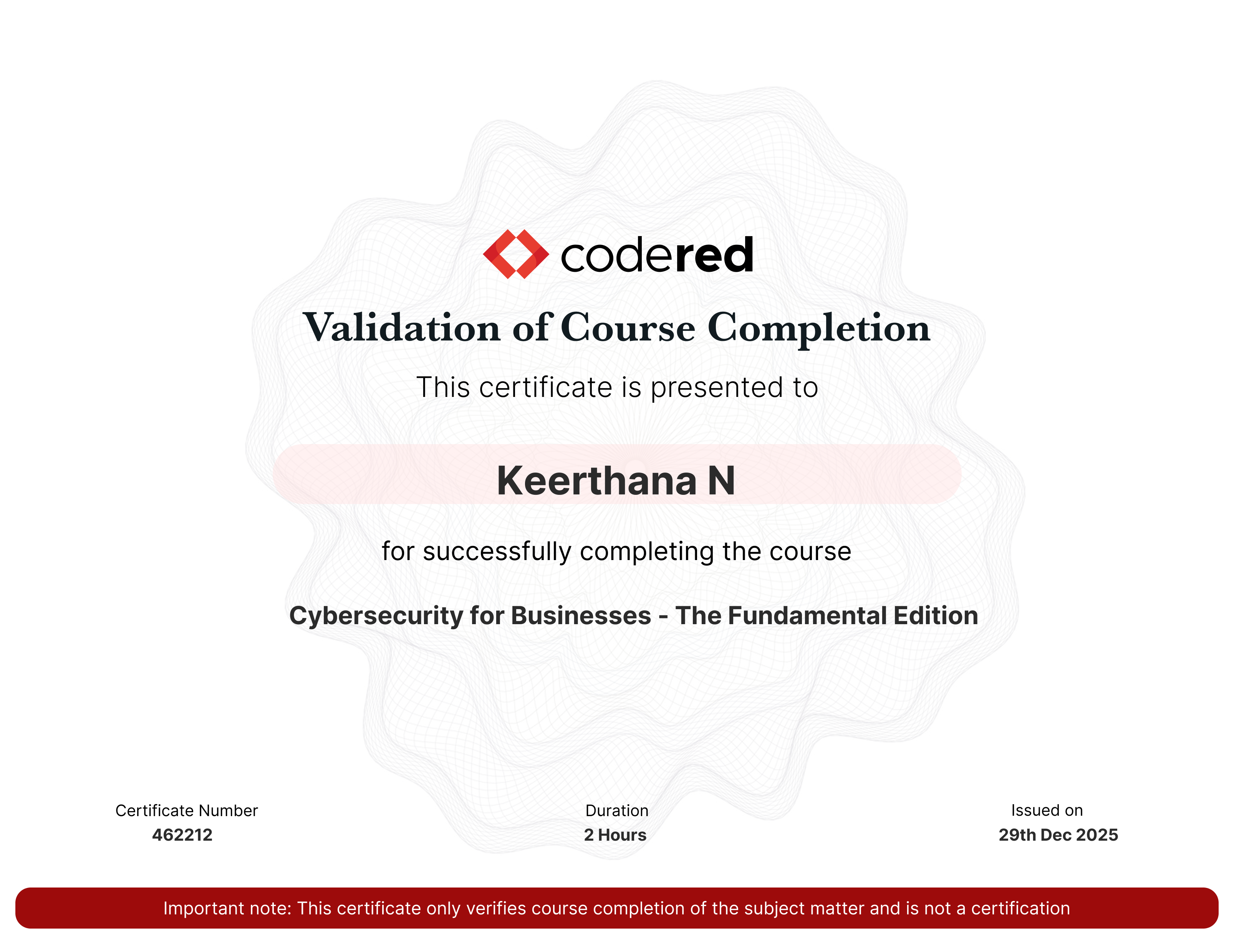 certificate