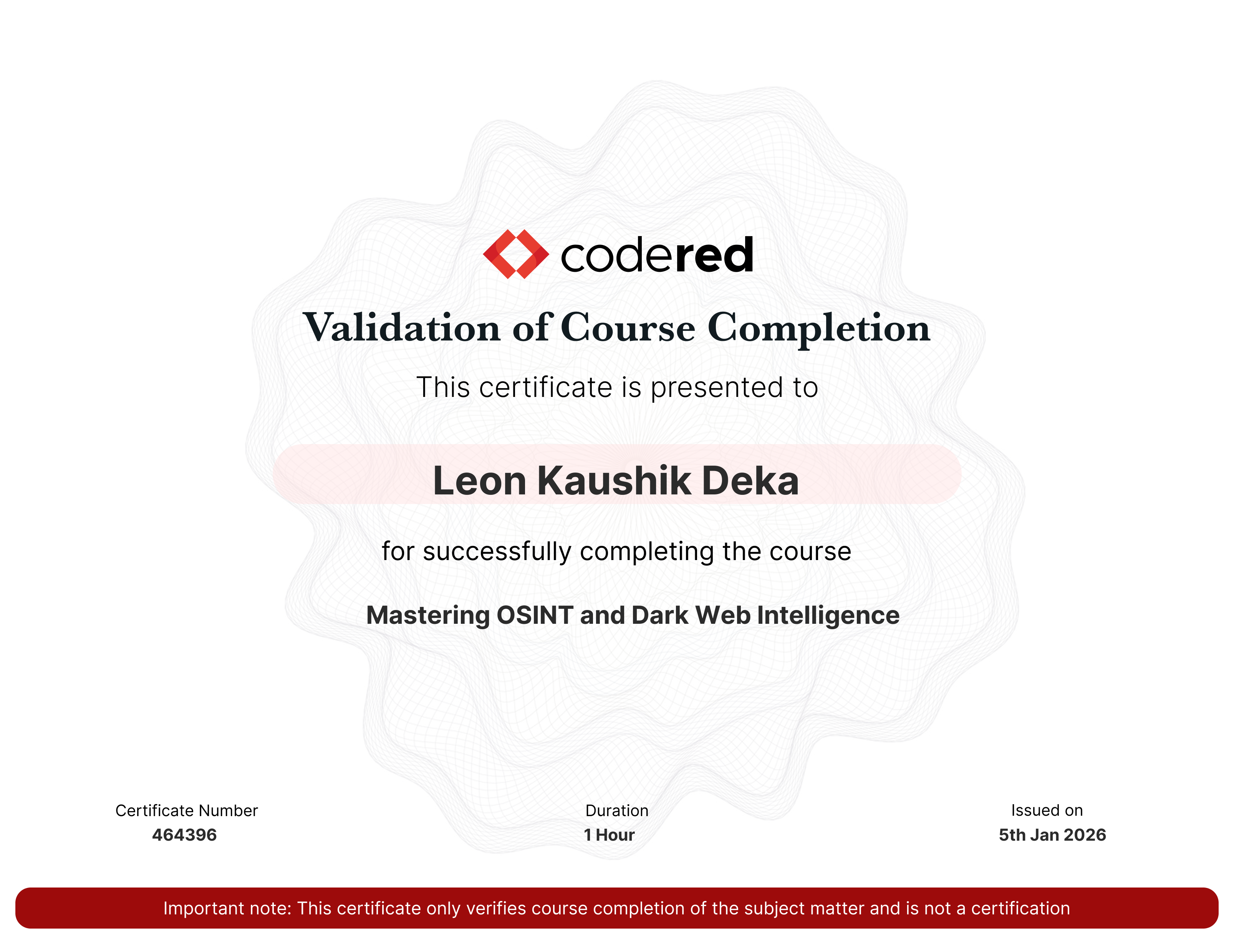 certificate
