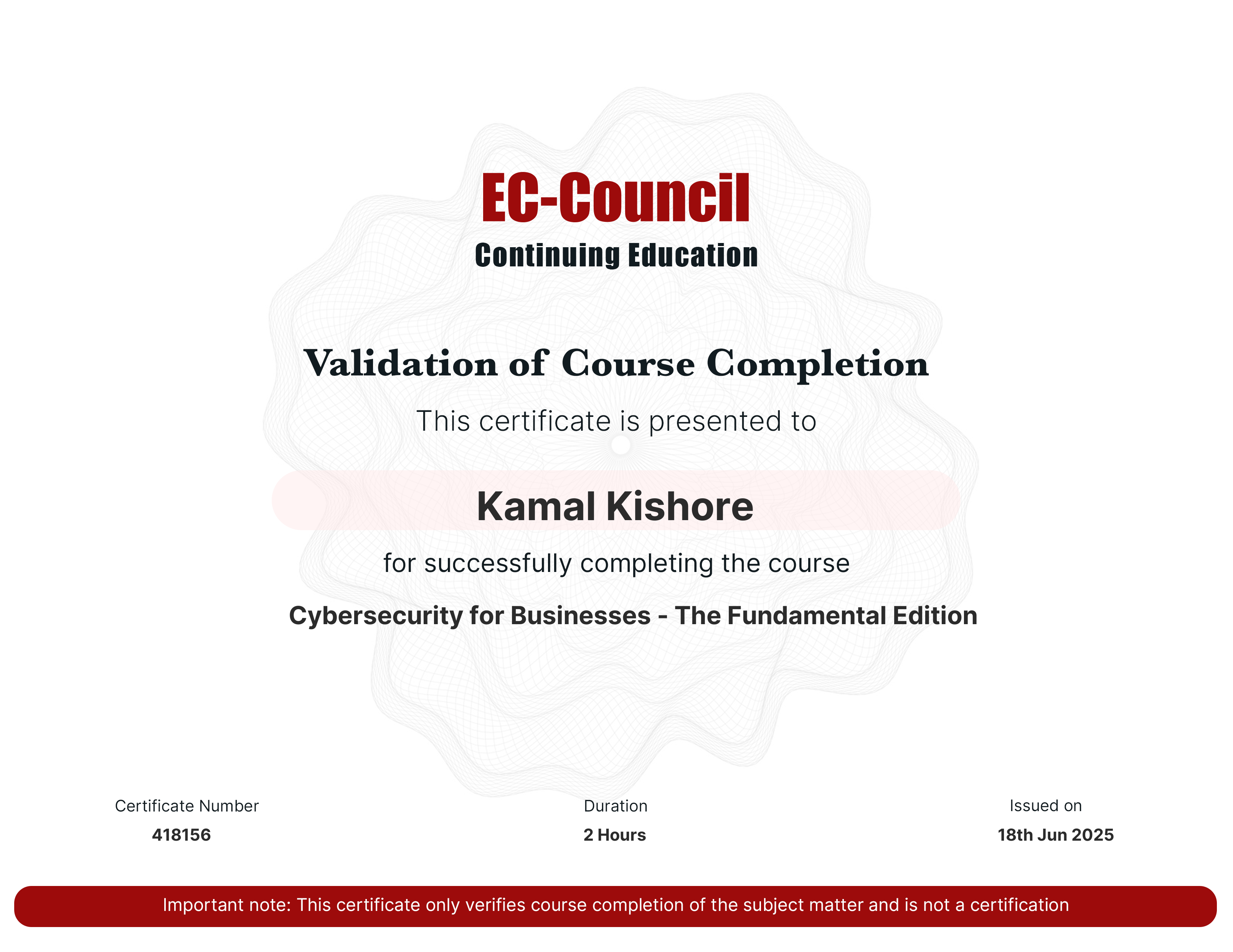 certificate