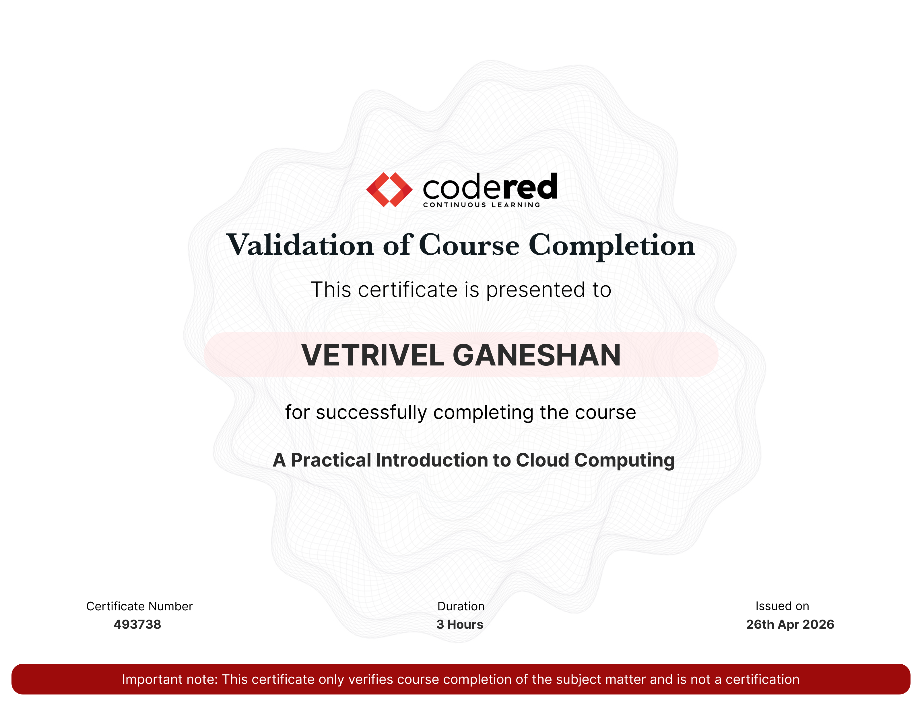 certificate