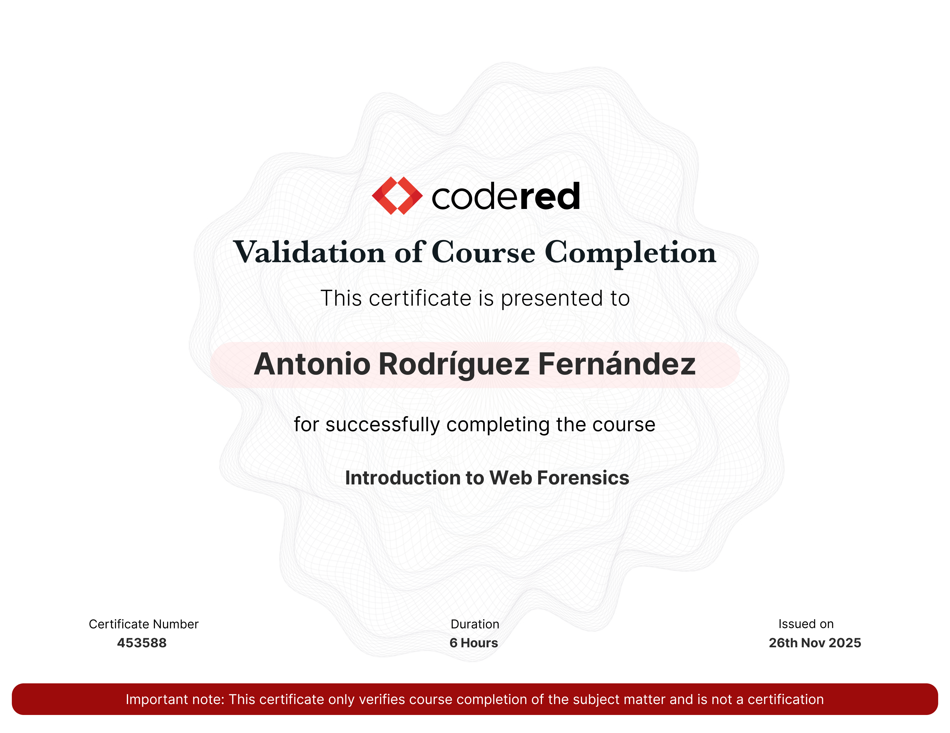certificate