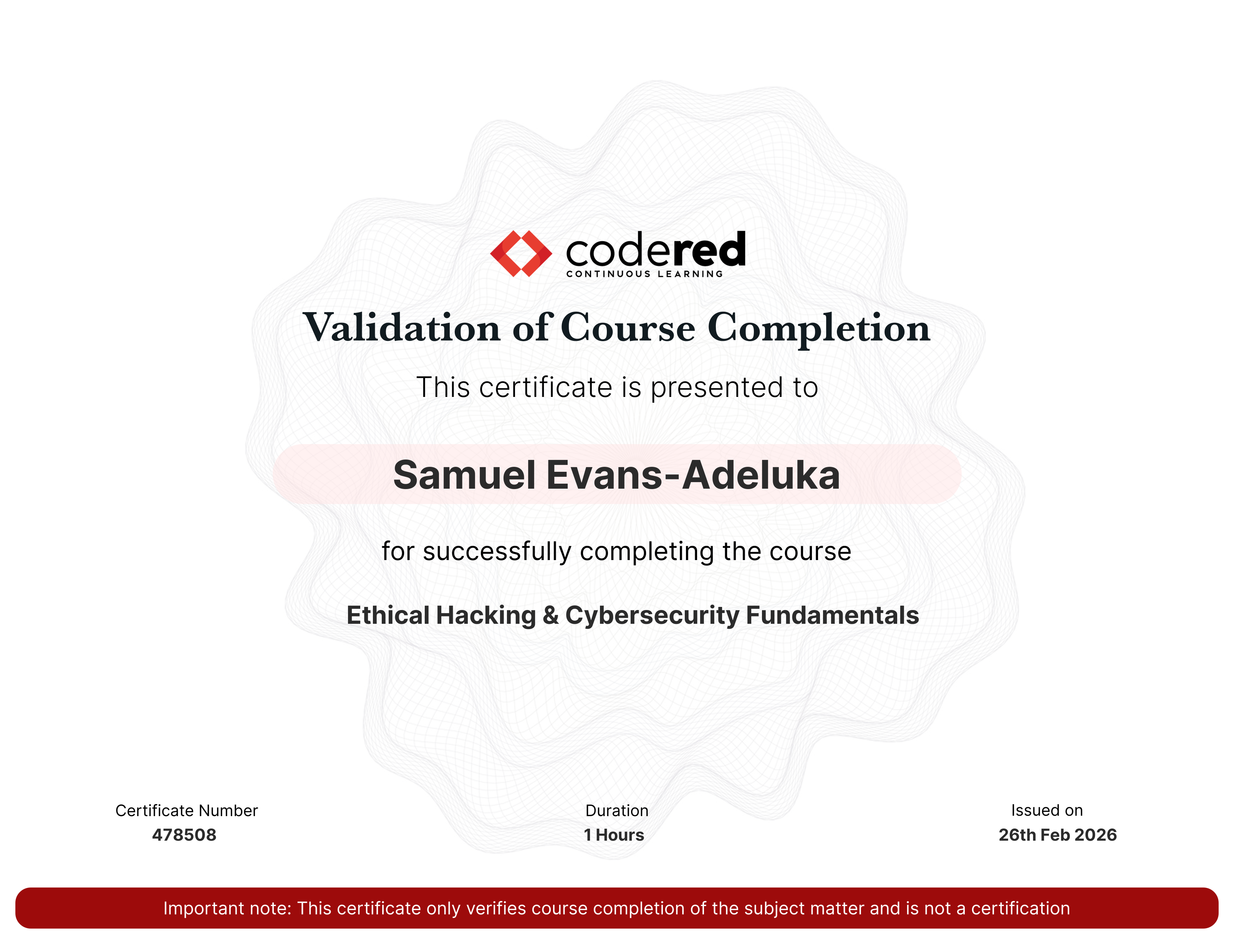 certificate