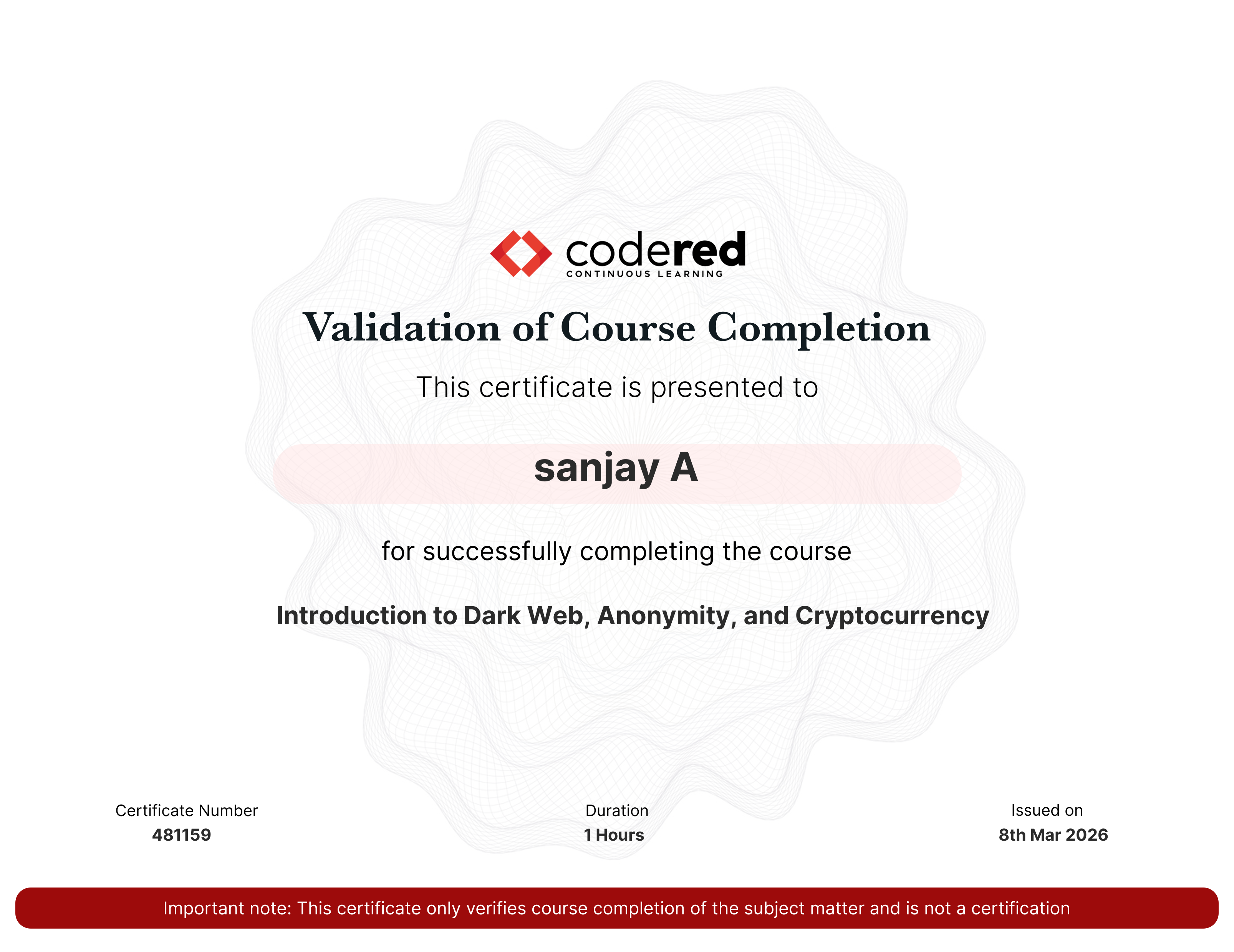 certificate