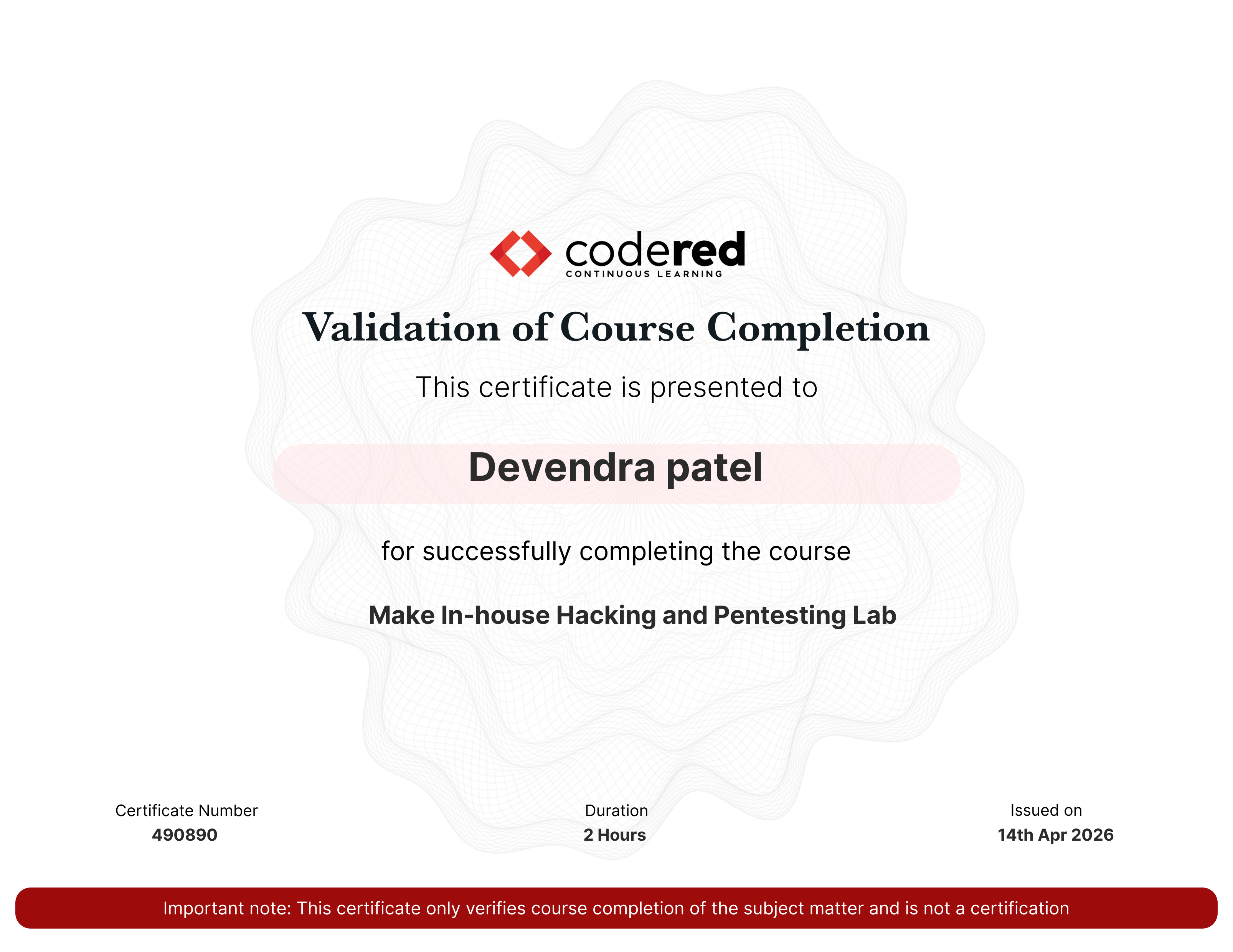 certificate
