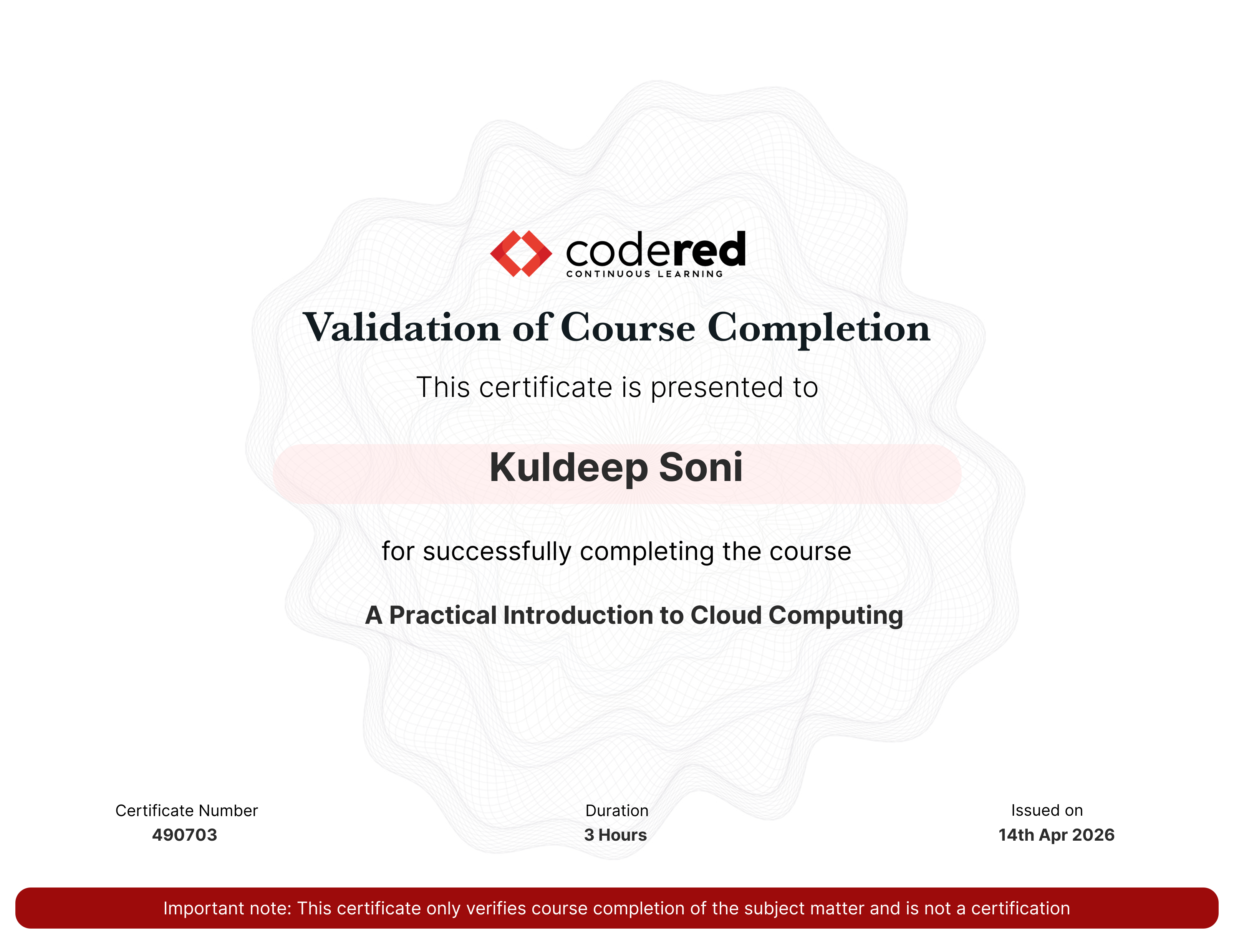 certificate
