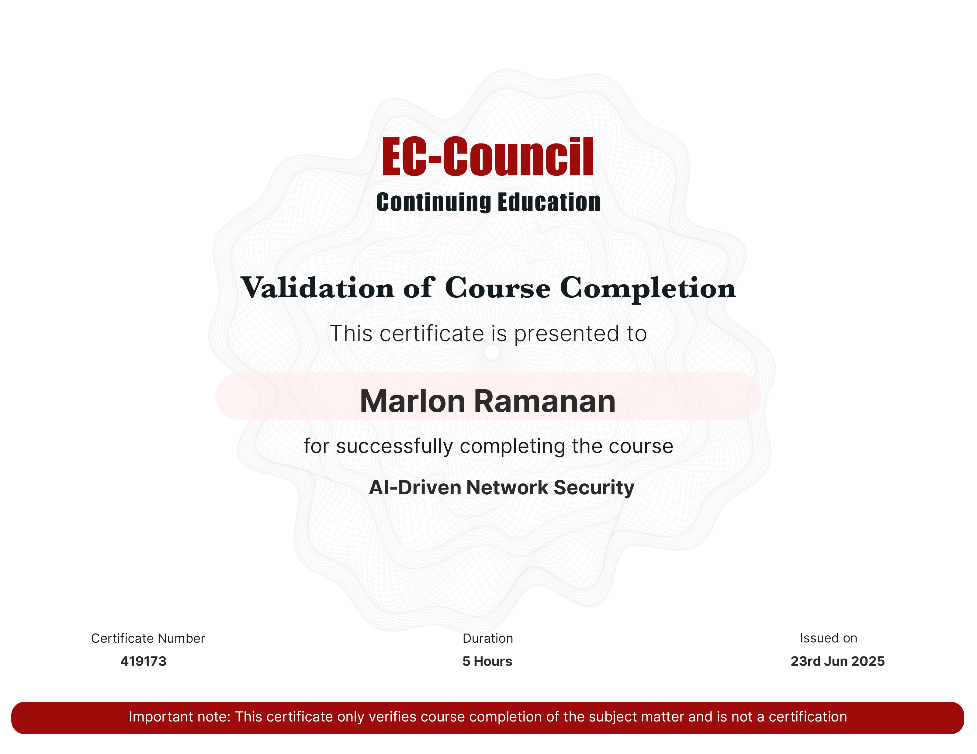 certificate