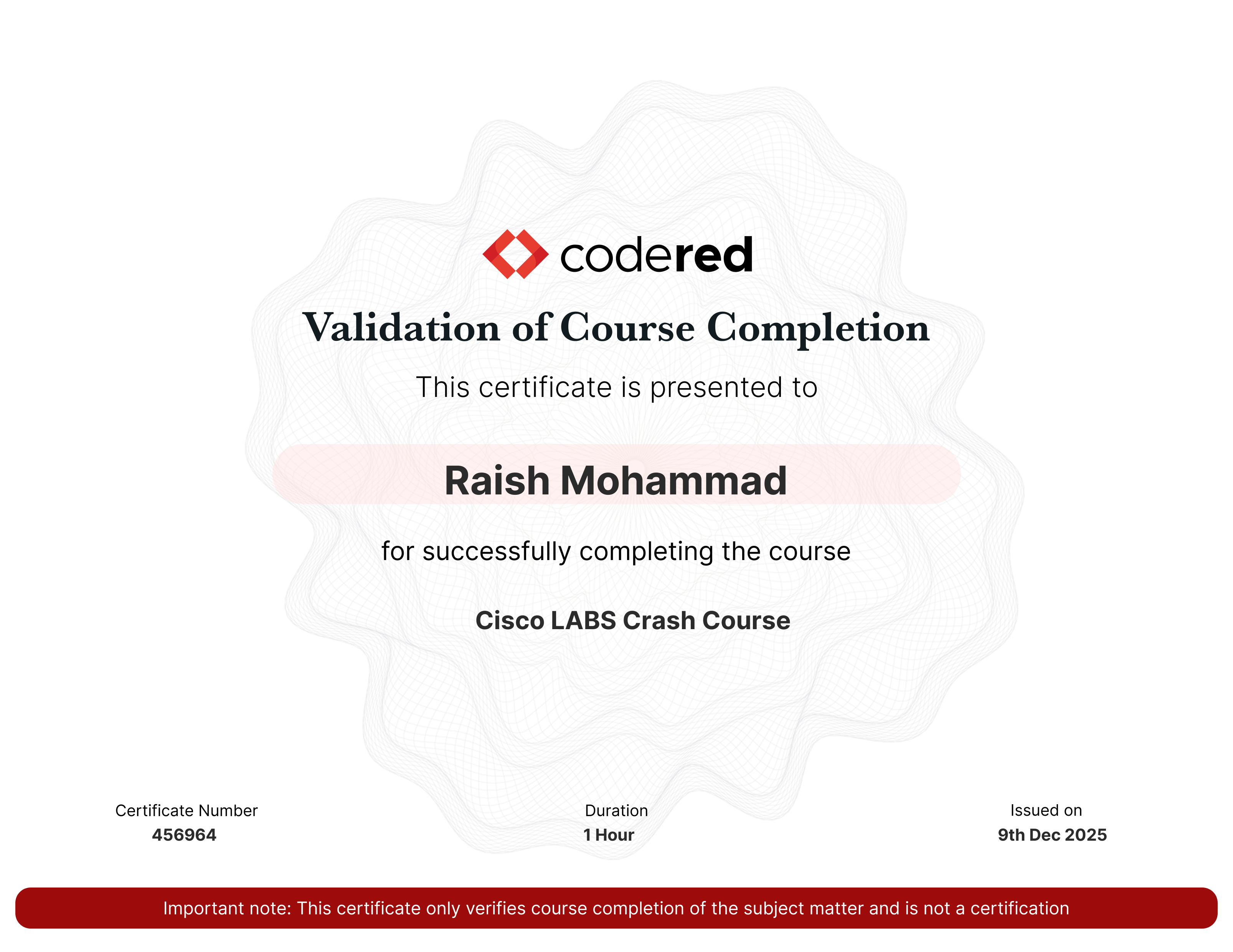 certificate