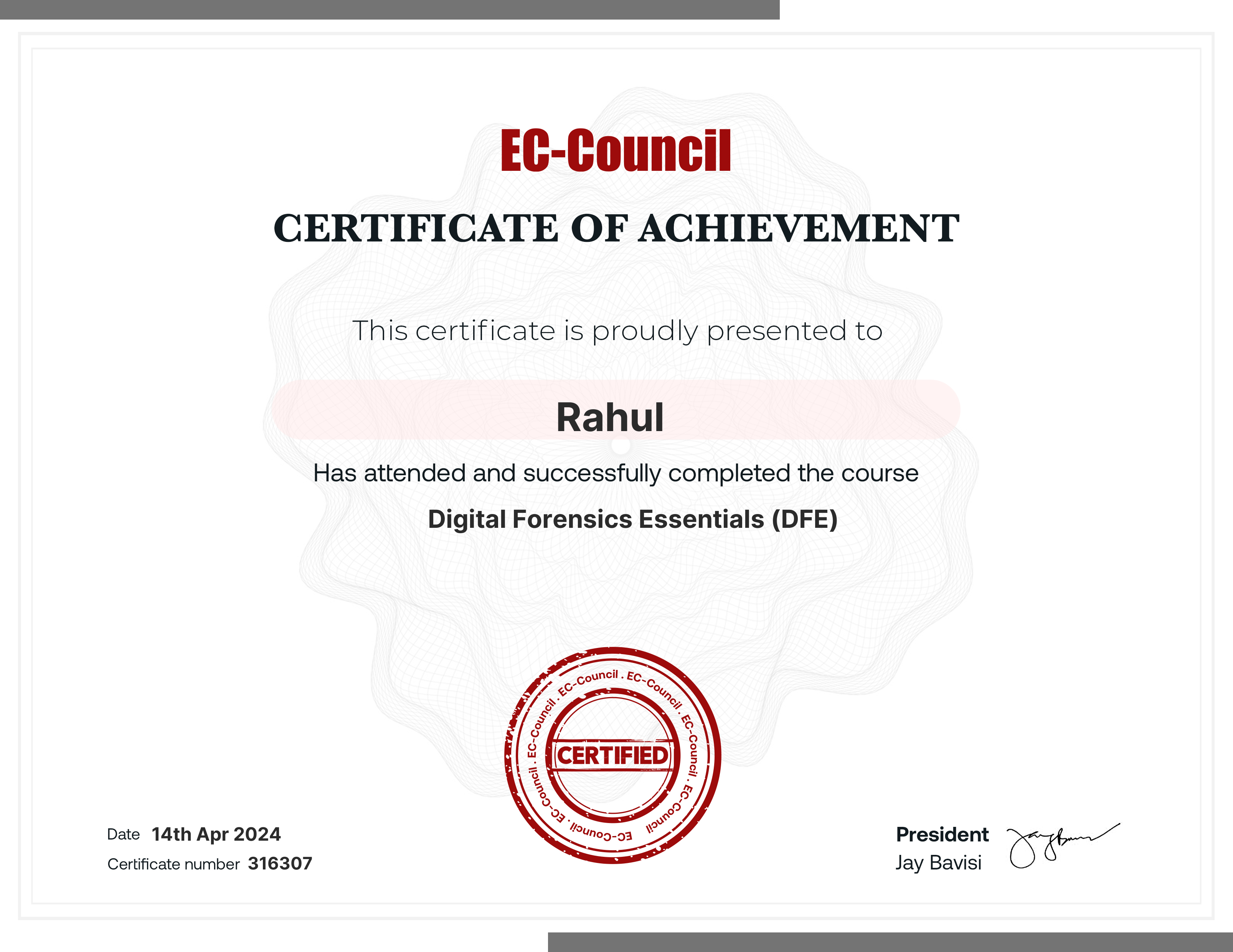 certificate