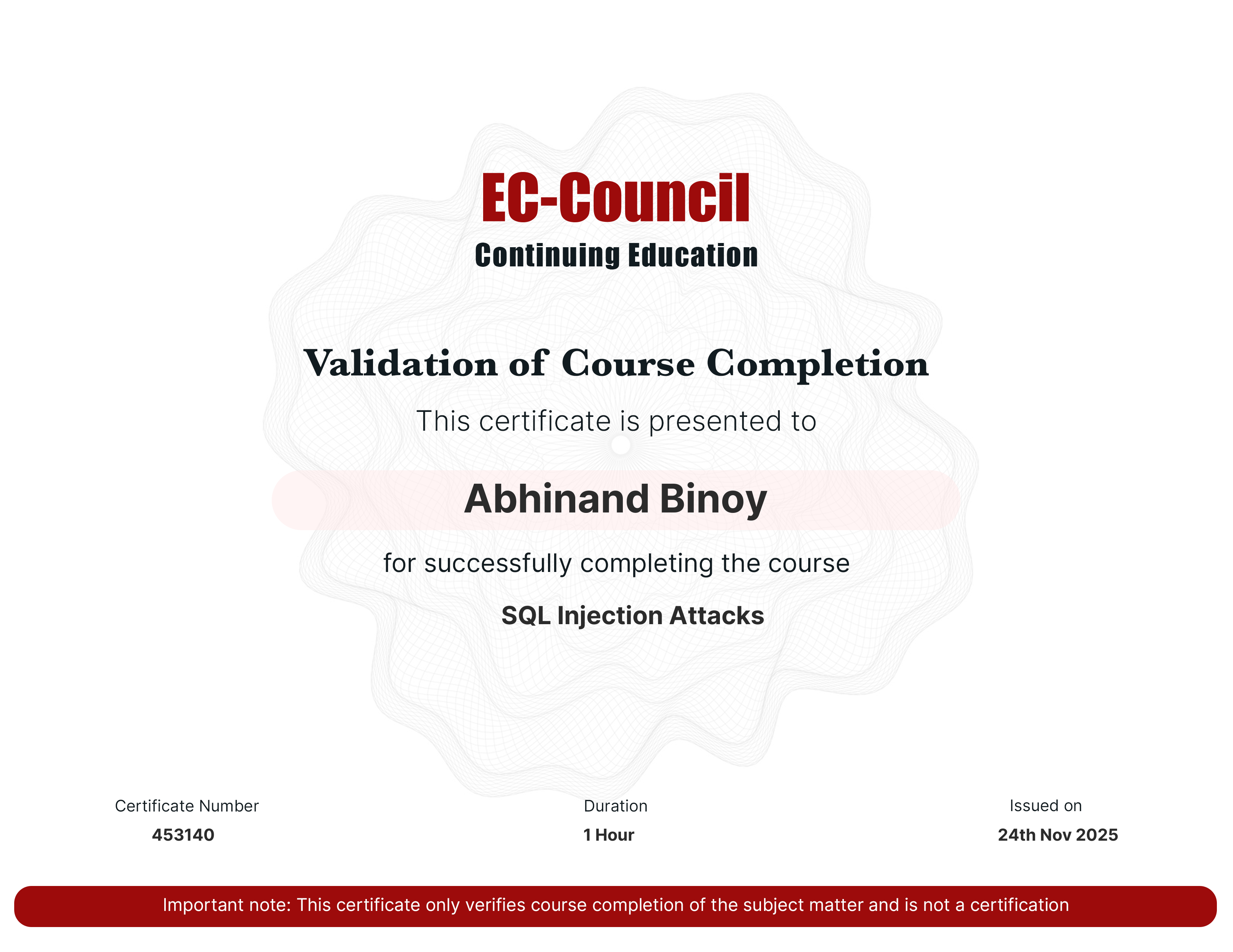 certificate