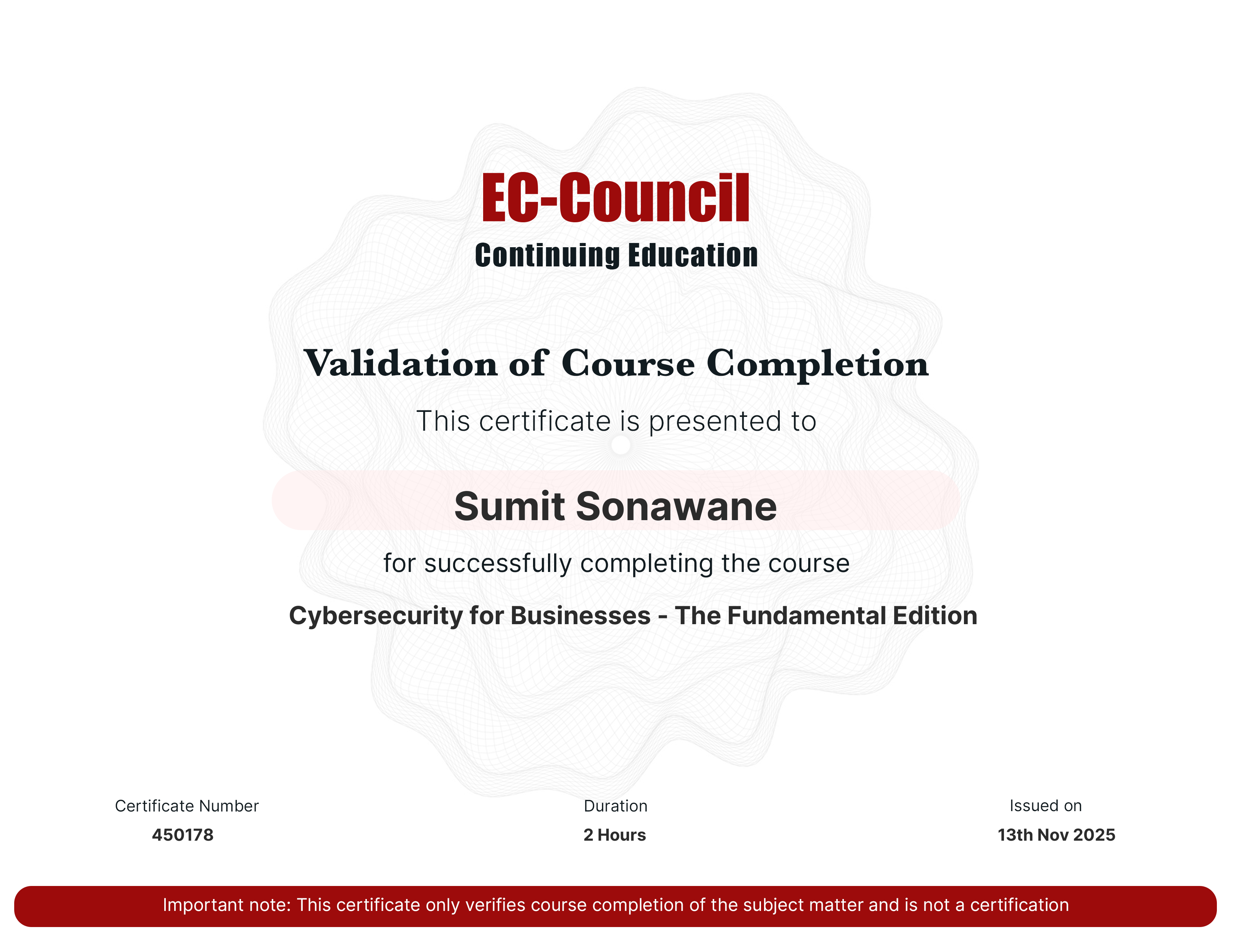 certificate