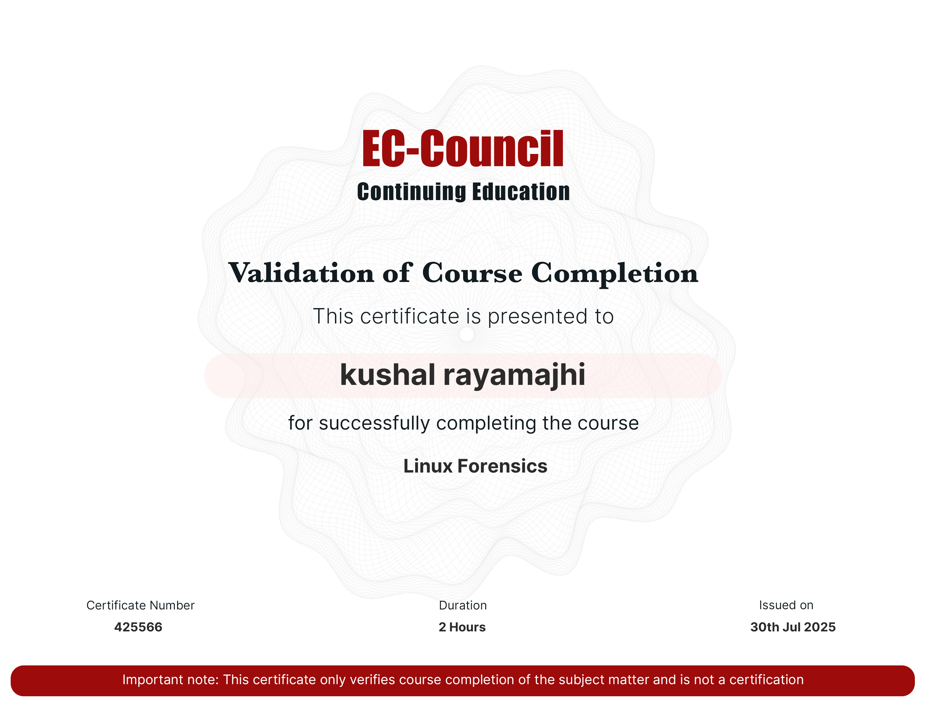 certificate